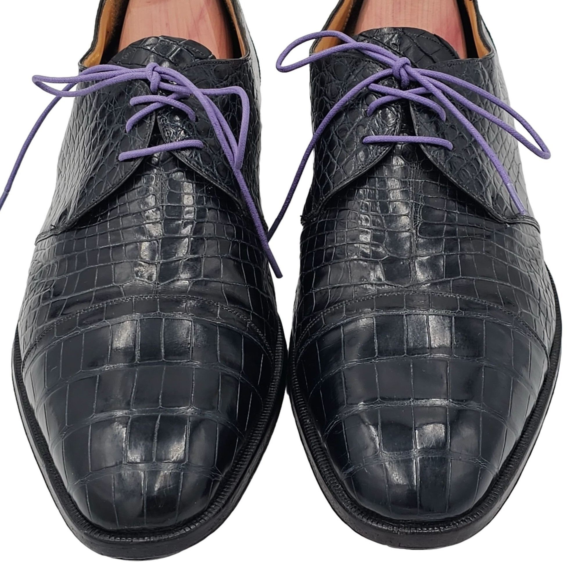 Other Vintage Exotic Full Alligator Men 15 Black Dress Shoes Paolo Size US 15 / EU 48 - 2 Thumbnail