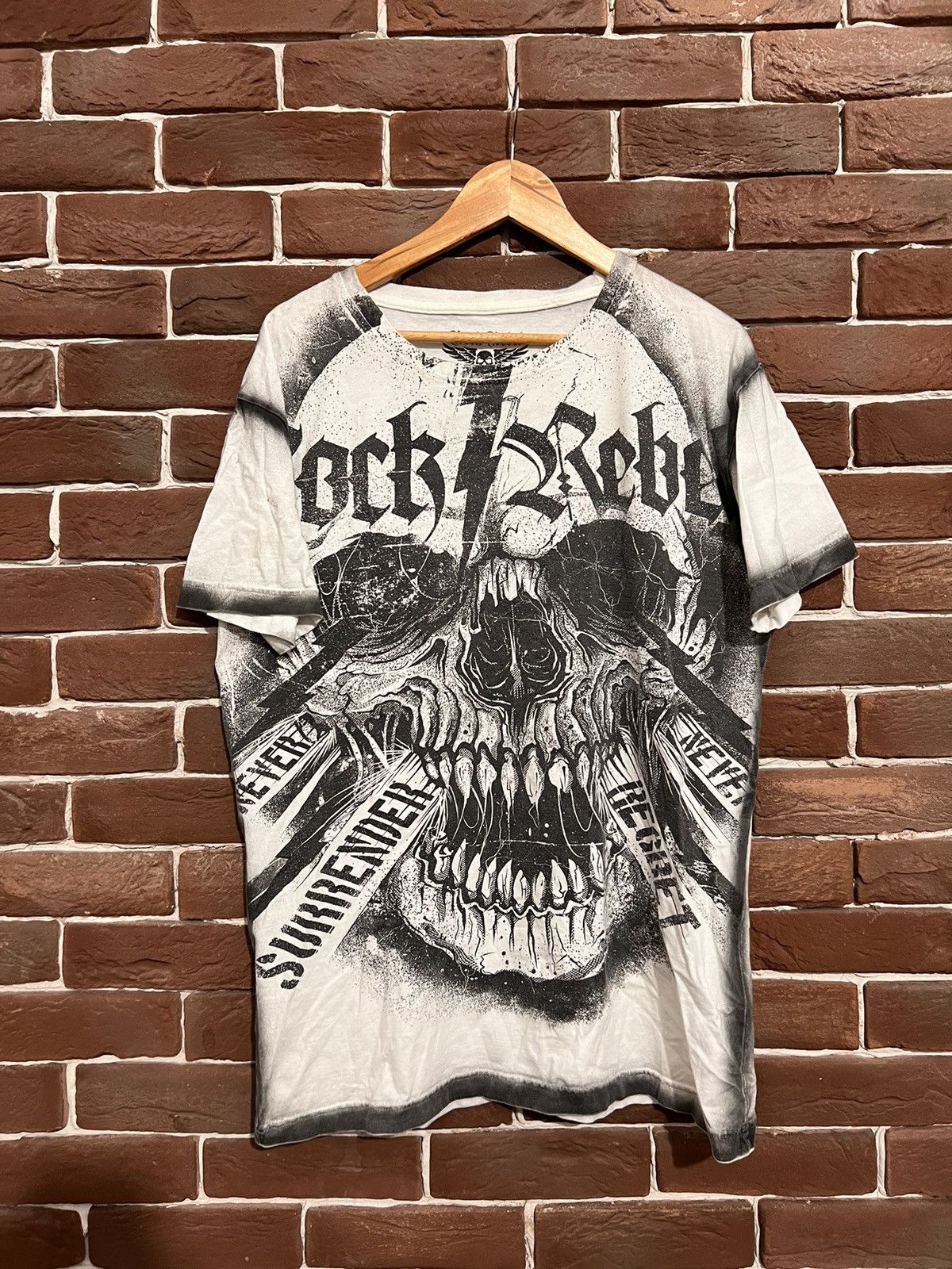 Affliction Vintage Y2K Skull AOP like ed hardy Tshirt hype drip 00s Size US L / EU 52-54 / 3 - 1 Thumbnail