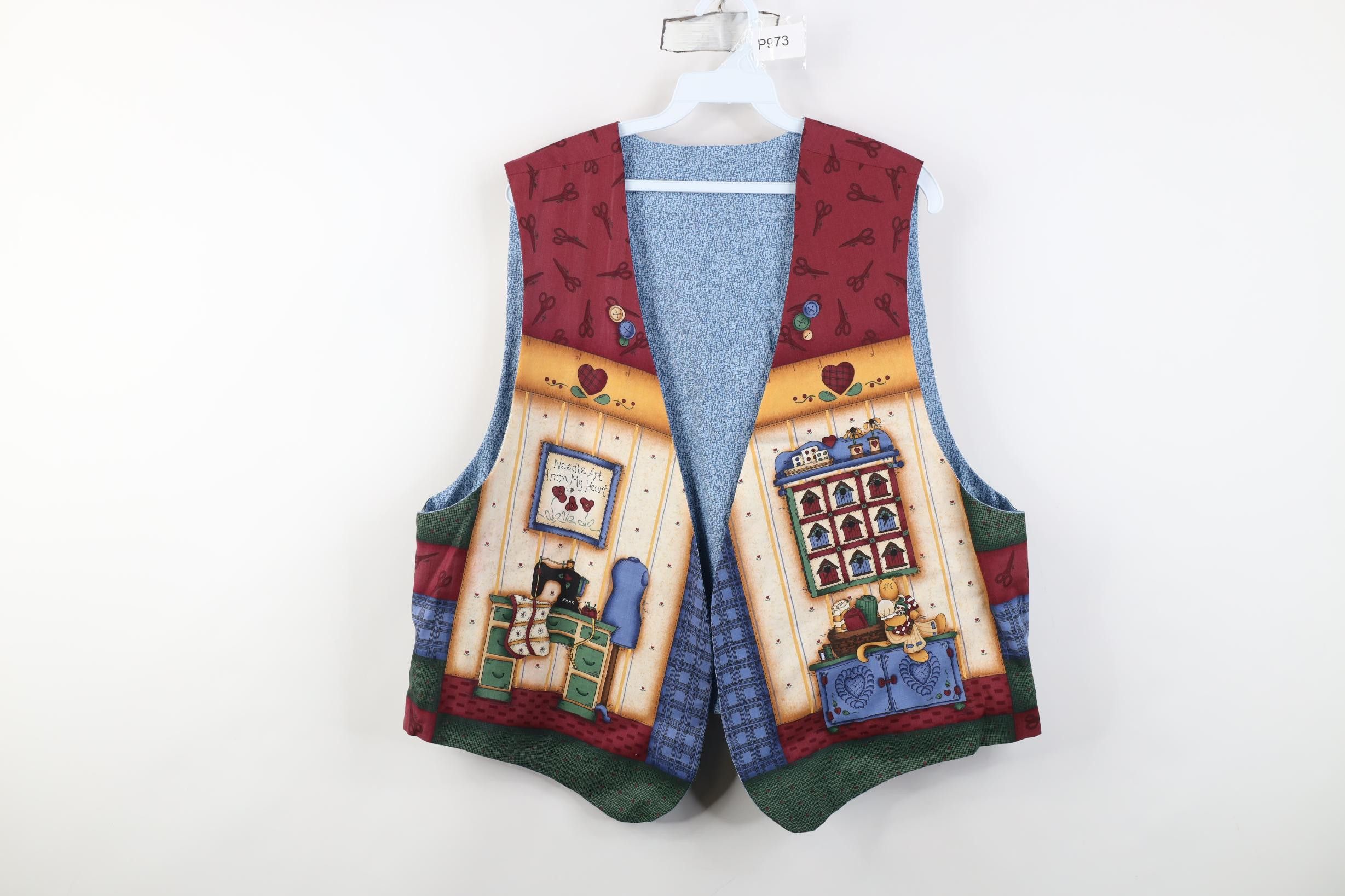Vintage Vintage 90s Streetwear Reversible Cat Kitten Vest Jacket Size XL / US 12-14 / IT 48-50 - 1 Thumbnail
