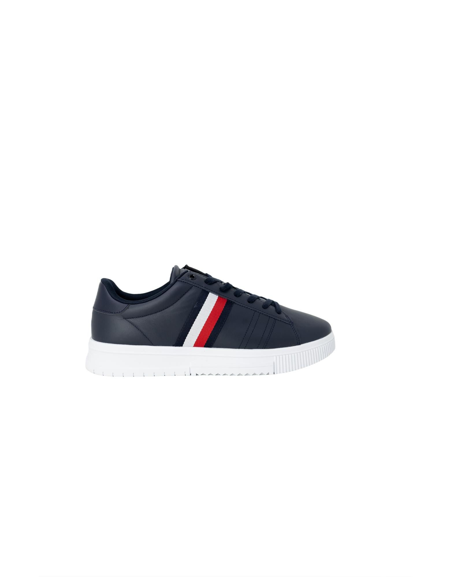 image of Tommy Hilfiger Lace-Up Leather Sneakers in Blue, Men's (Size 11)