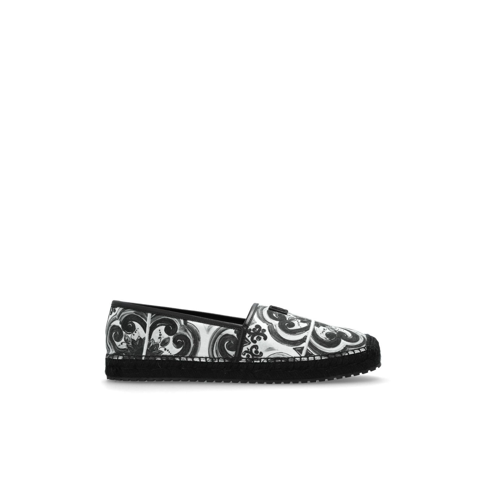 DOLCE&GABBANA Majolica Black White Espadrilles New & Authent
