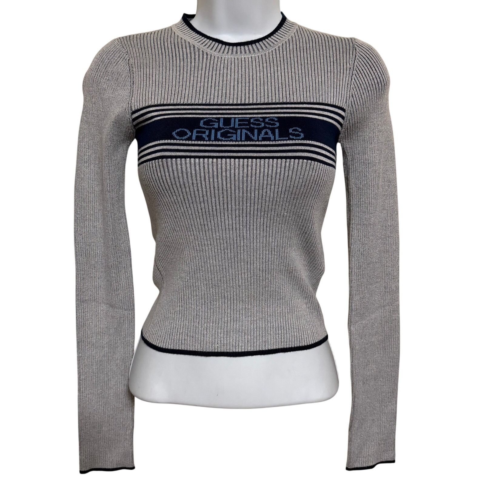 Guess Guess Originals Logo 'Go Jacquard' Sweater Top Womens Size M Size M / US 6-8 / IT 42-44 - 2 Thumbnail