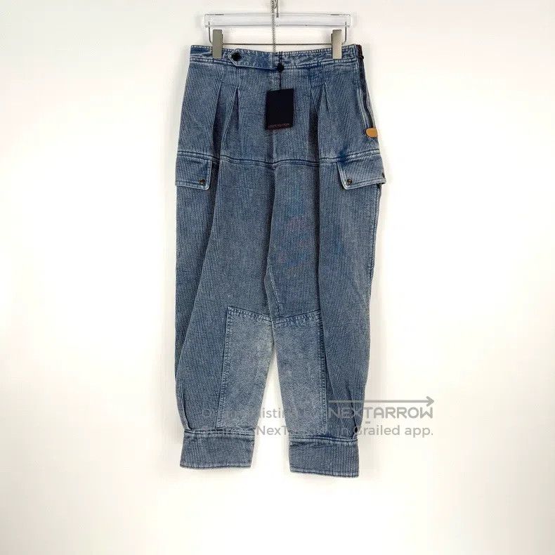 Louis Vuitton Louis Vuitton Blue Corduroy Leather Label Trousers Size US 40 / EU 56 - 3 Thumbnail