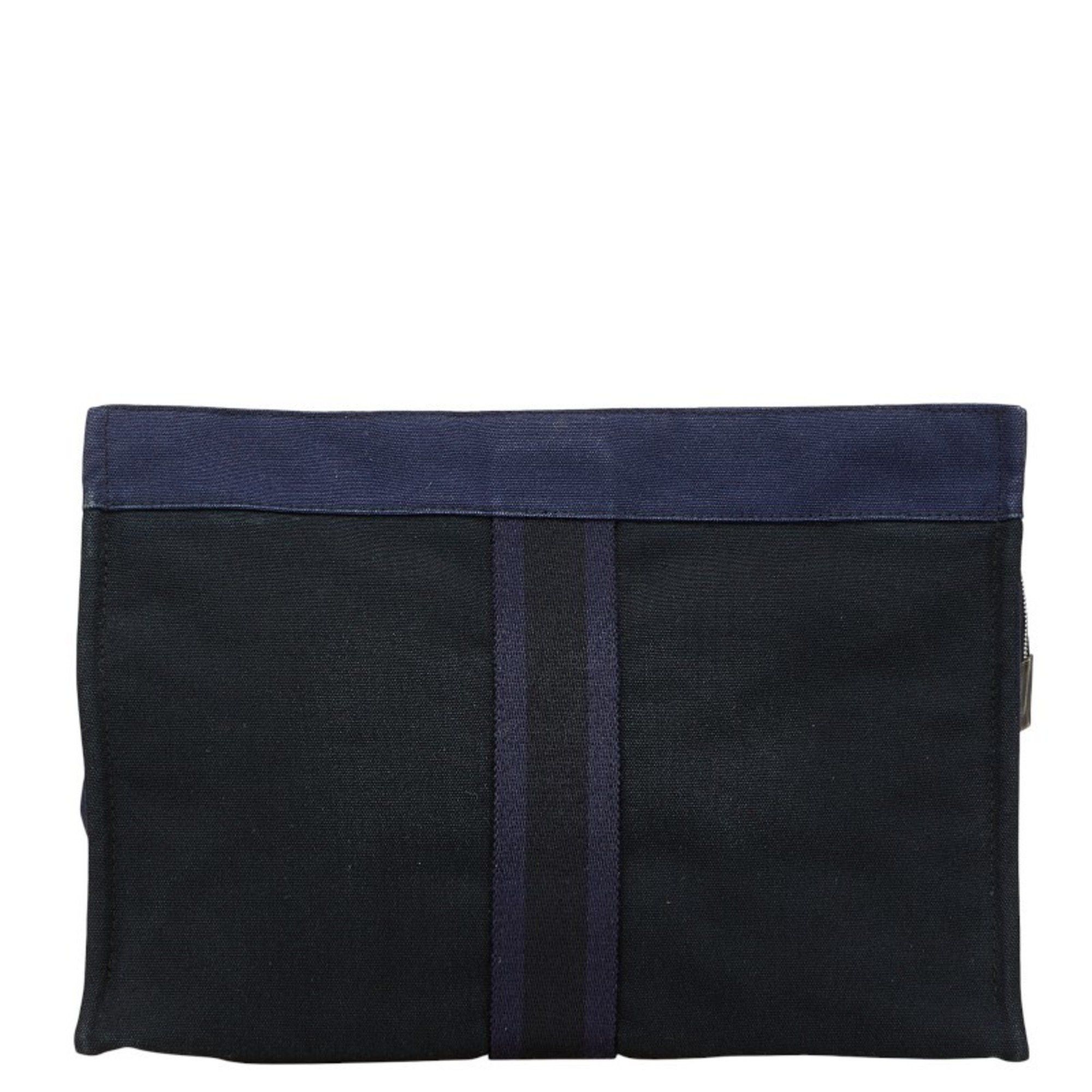 Hermes Hermes Foulet Clutch Bag/Second Bag Navy/Black Canvas Women's HERMES Size ONE SIZE - 1 Thumbnail