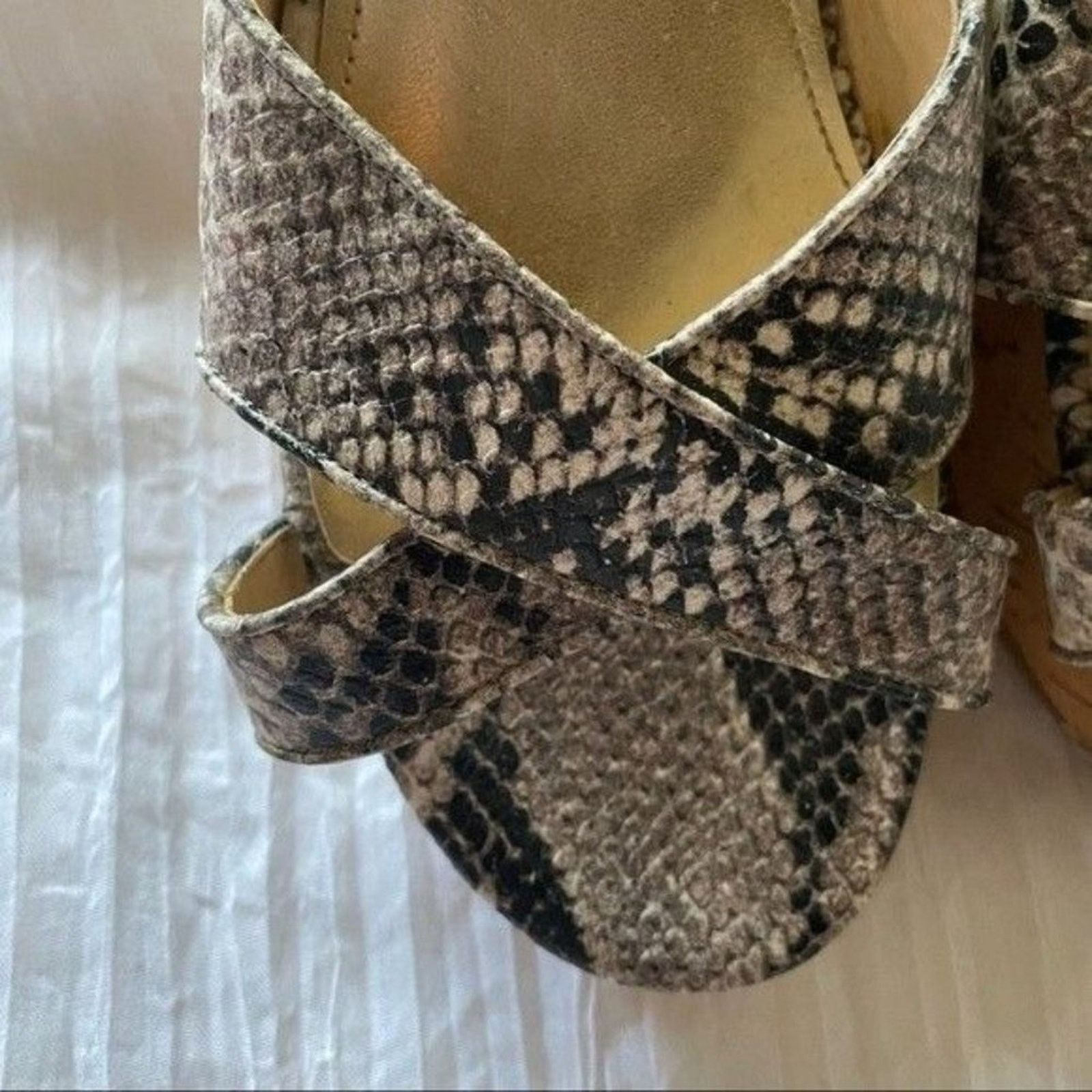 Marc Fisher Marc Fisher Womens Sandal Snakeskin Cork 9.5 Size US 9.5 / IT 39.5 - 2 Thumbnail