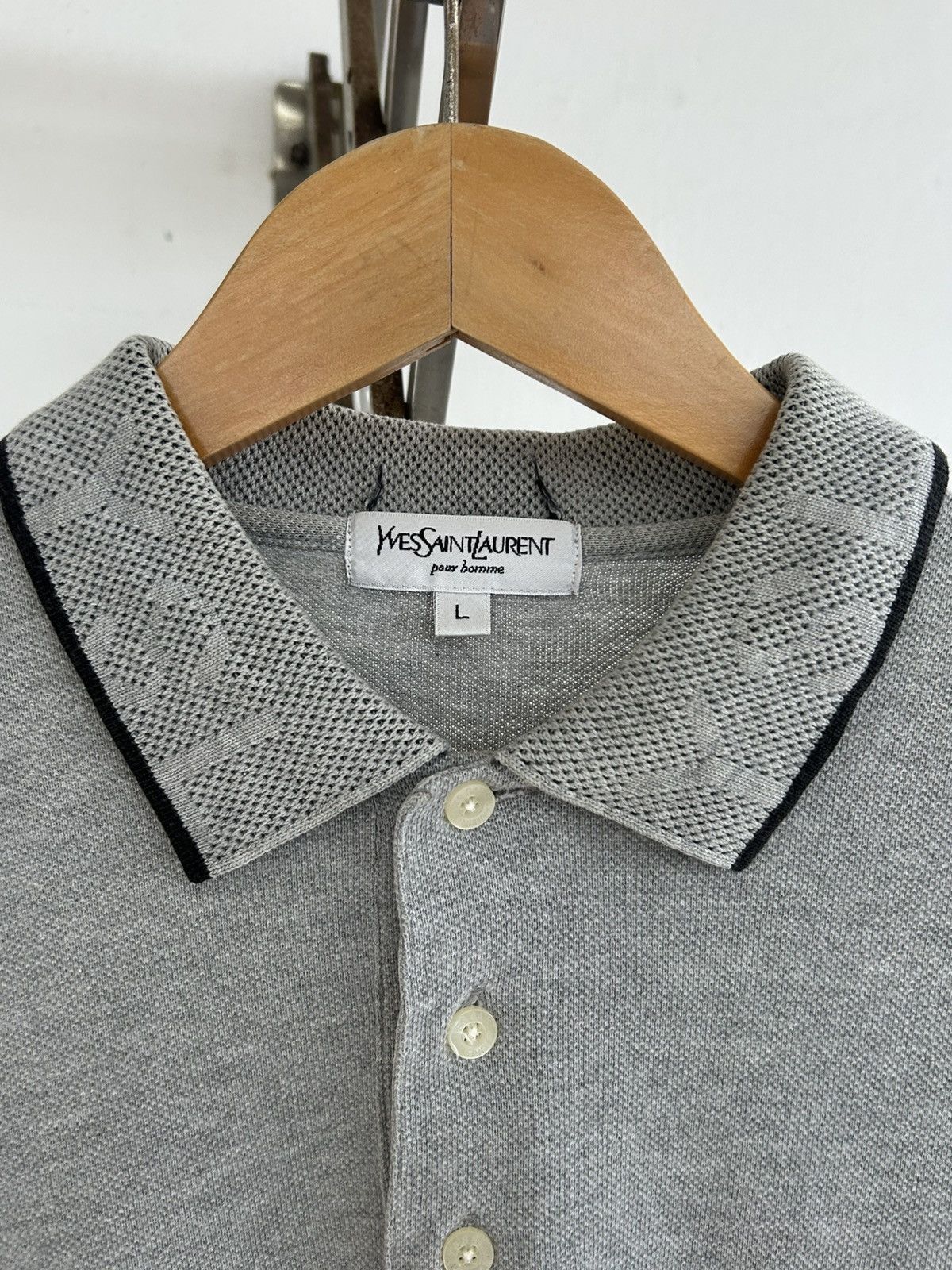 Yves Saint Laurent YSL Vintage Pocket Polo Gray Tee Size US L / EU 52-54 / 3 - 5 Thumbnail