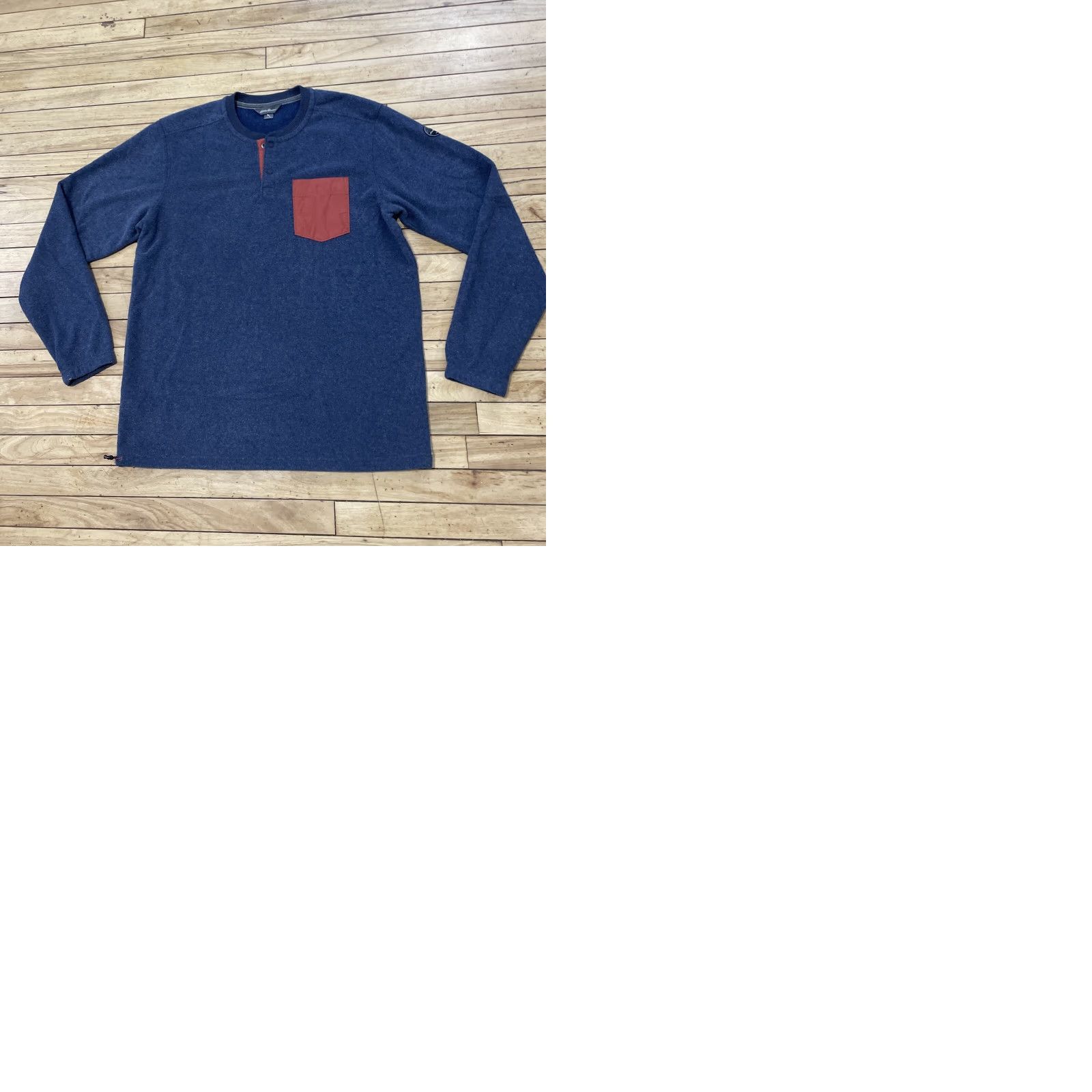Eddie Bauer EDDIE BAUER Snap Henley Sweater Men TL Blue Orange Thermal Pack Piled L Tall Size US L / EU 52-54 / 3 - 12 Thumbnail