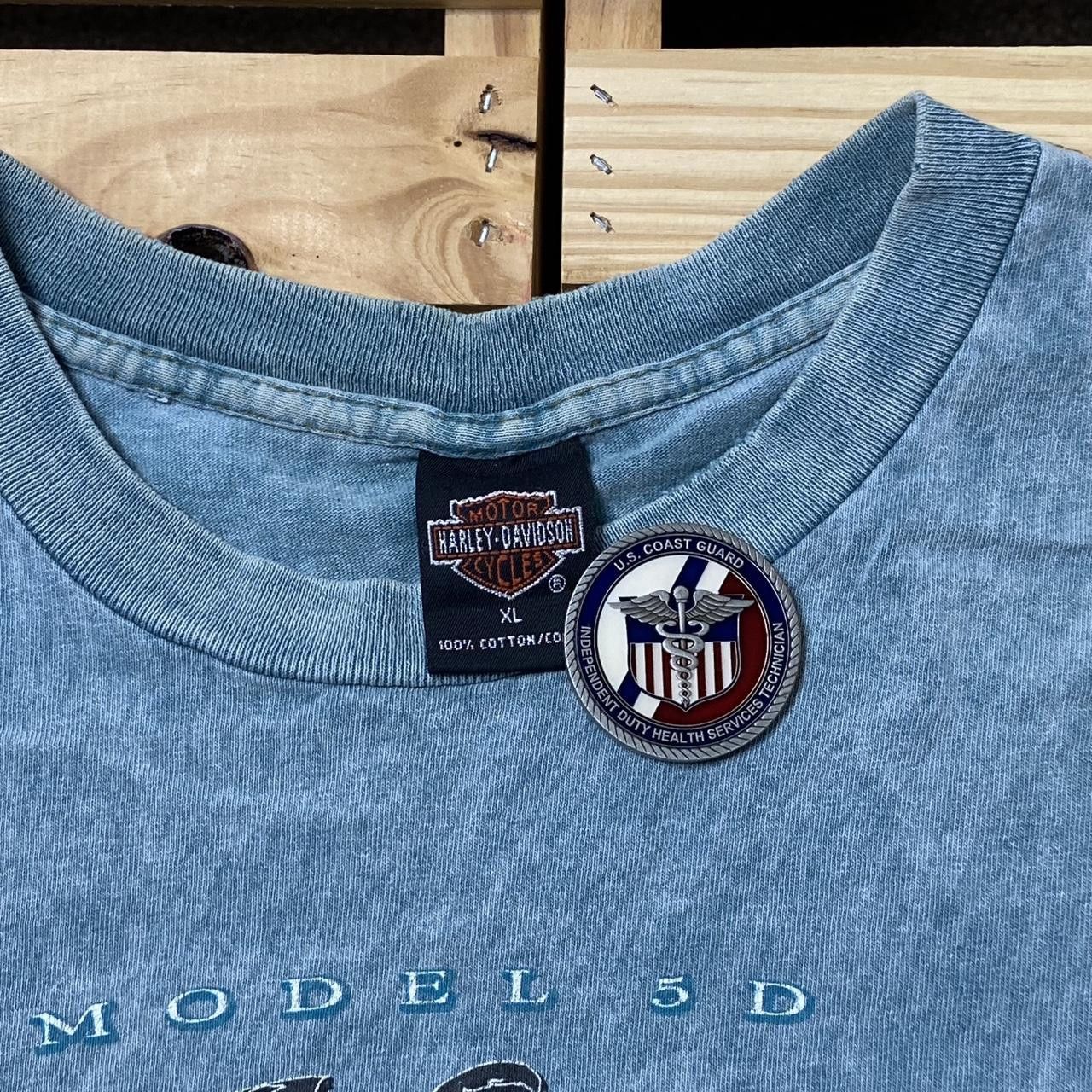 Harley Davidson Vintage Harley Davidson WA Blue Thrashed Biker Tee Size XL Size US XL / EU 56 / 4 - 4 Thumbnail