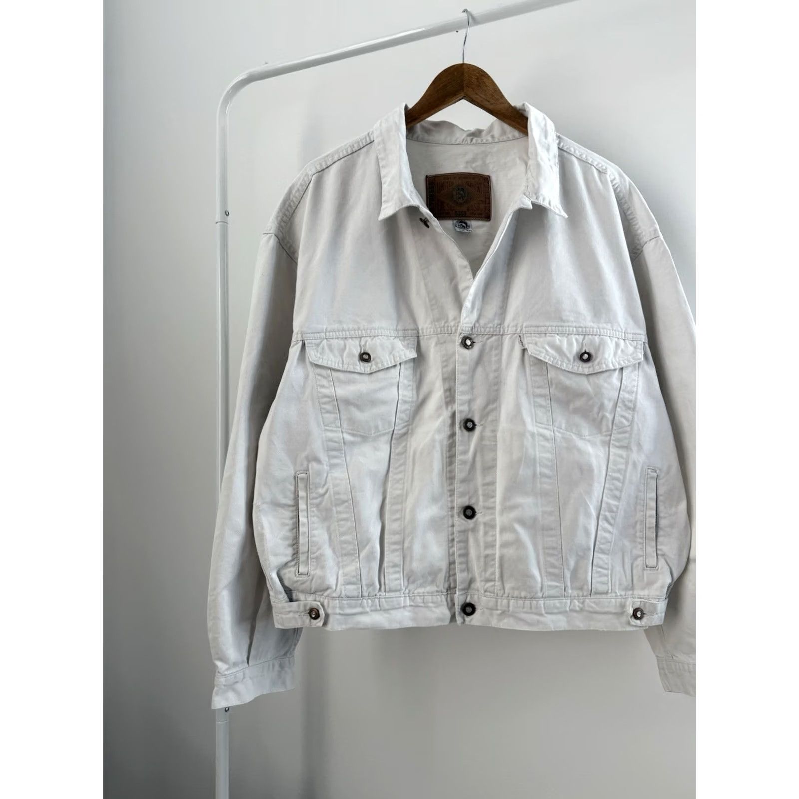 Diesel VINTAGE Diesel Jacket 90s Denim Cropped Button-Up White XXL Men Cropped Denim Jacket Casual Workwear 90s Y2K Vintage Diesel Clothes USA Italy Size US XXL / EU 58 / 5 - 4 Thumbnail