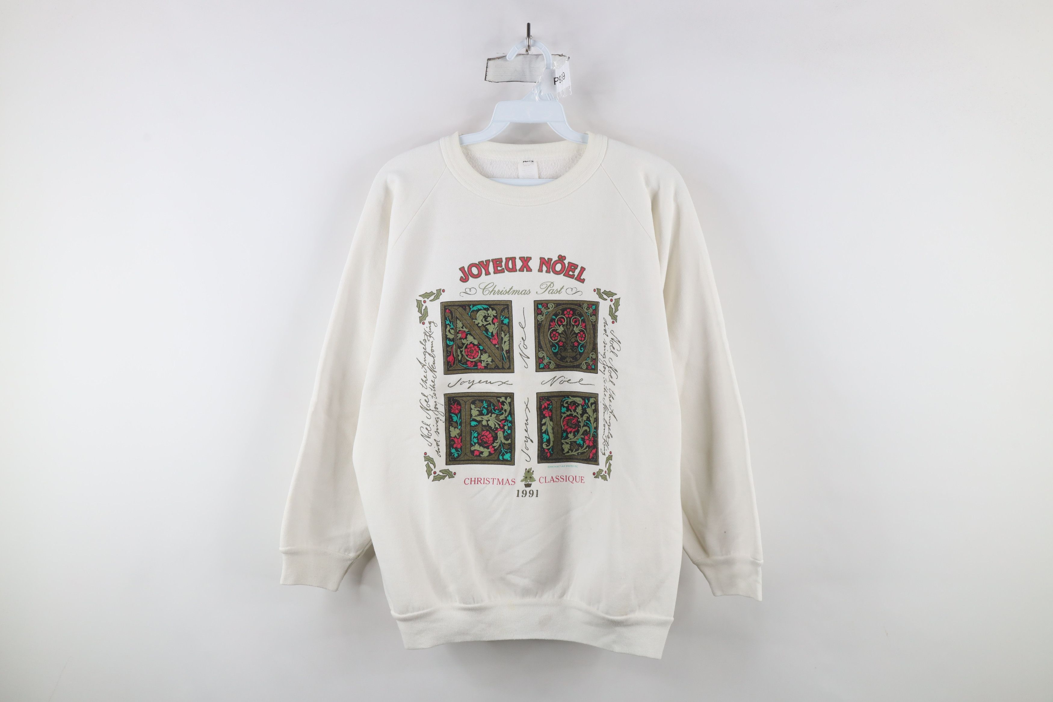 Vintage Vintage 90s Christmas Joyeux Noel Crewneck Sweatshirt USA Size L / US 10 / IT 46 - 1 Thumbnail