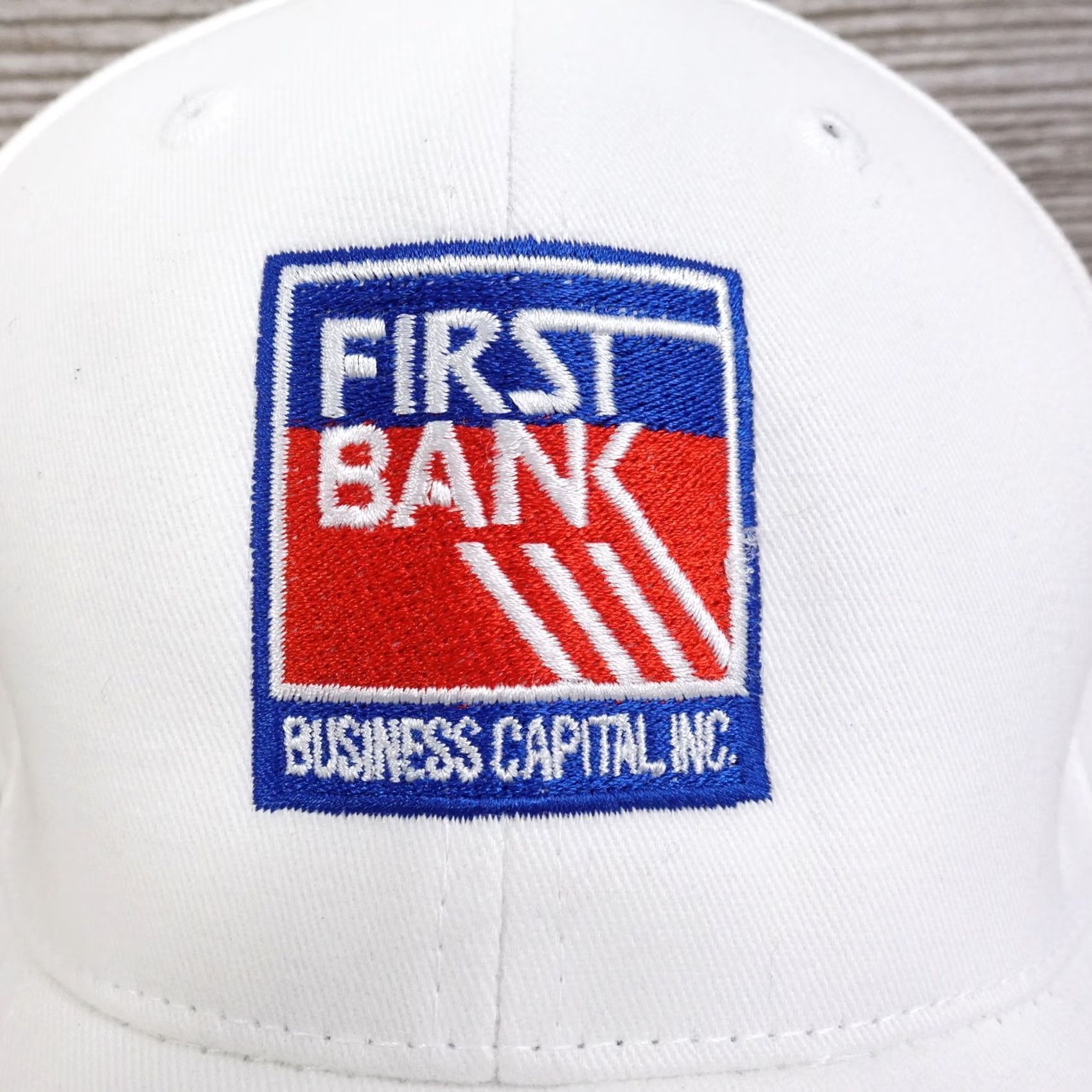 Vintage First Bank One Size White Adjustable Strapback Baseball Hat Cap Size ONE SIZE - 2 Thumbnail
