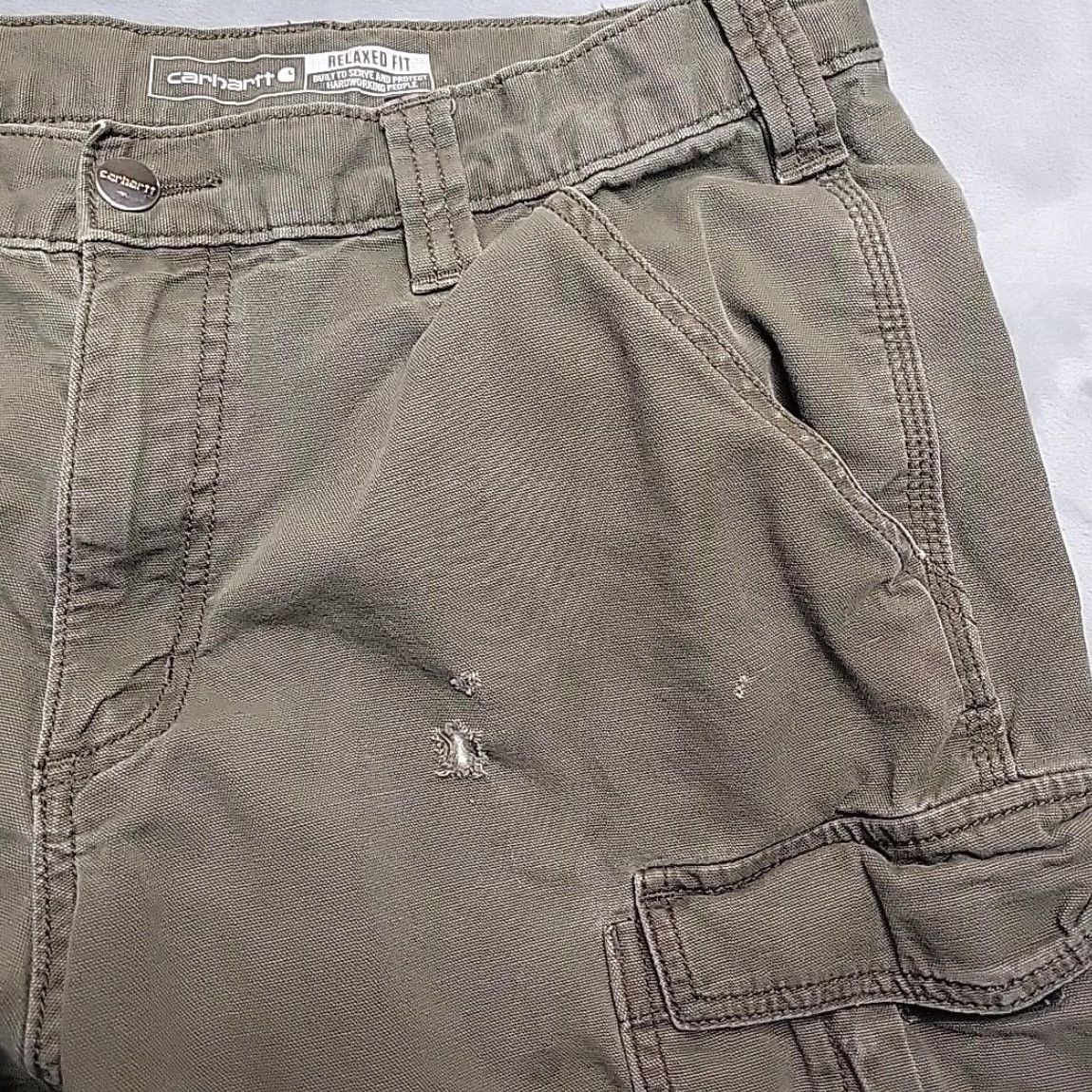 Carhartt Carhartt Cargo Shorts Men 33 Green Rugged Flex Relaxed Fit Canvas Cargo Workwear Size US 33 - 4 Thumbnail