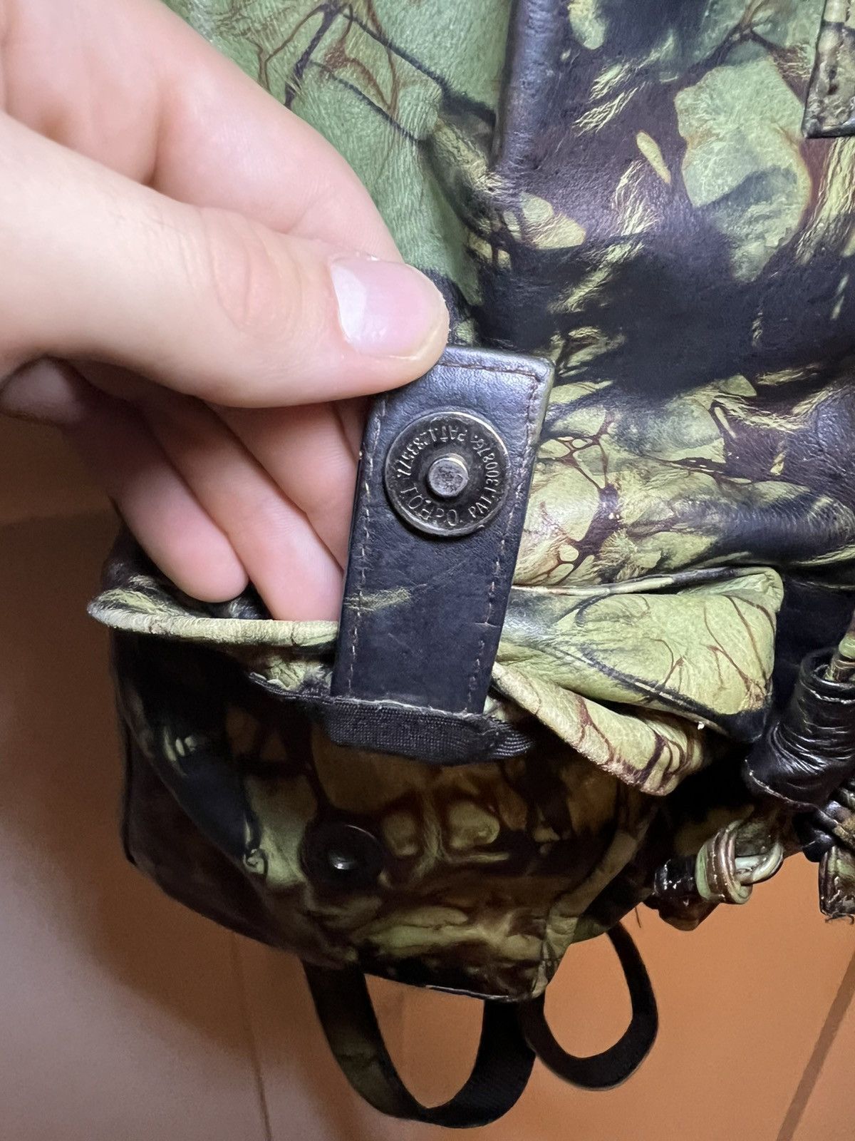 Jean Paul Gaultier Vintage 90s Jean Paul Gaultier Leather Camoflage Backpack Size ONE SIZE - 14 Thumbnail