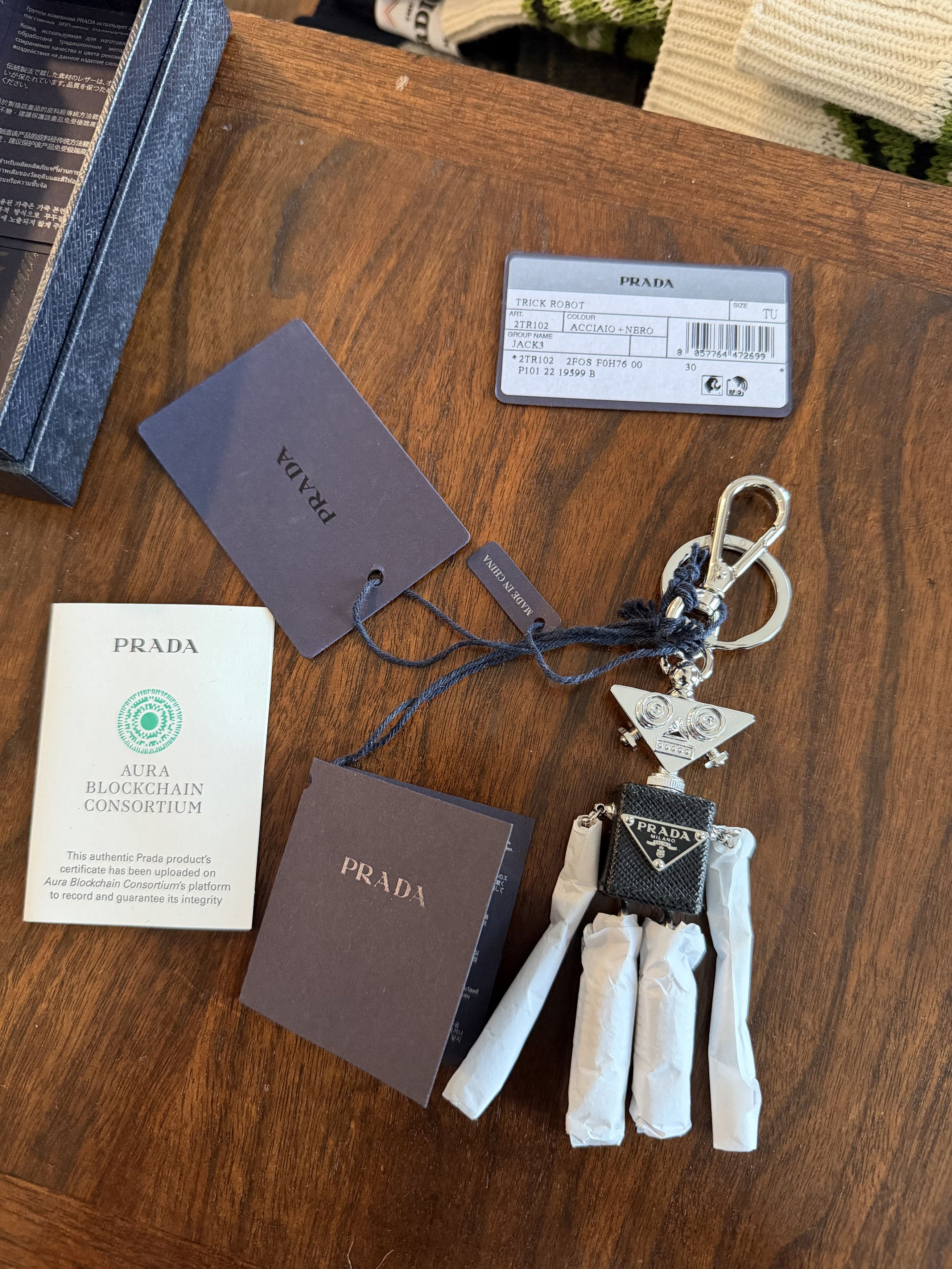 Prada Prada Robot Saffiano Leather Keychain Charm MSRP $725 Size ONE SIZE - 3 Thumbnail