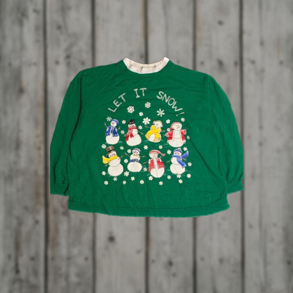Vintage VINTAGE Nut Cracker Green Christmas Sweatshirt X-Large Green Acrylic 62493 Mens Womens Boys Girls Size XL / US 12-14 / IT 48-50 - 1 Thumbnail