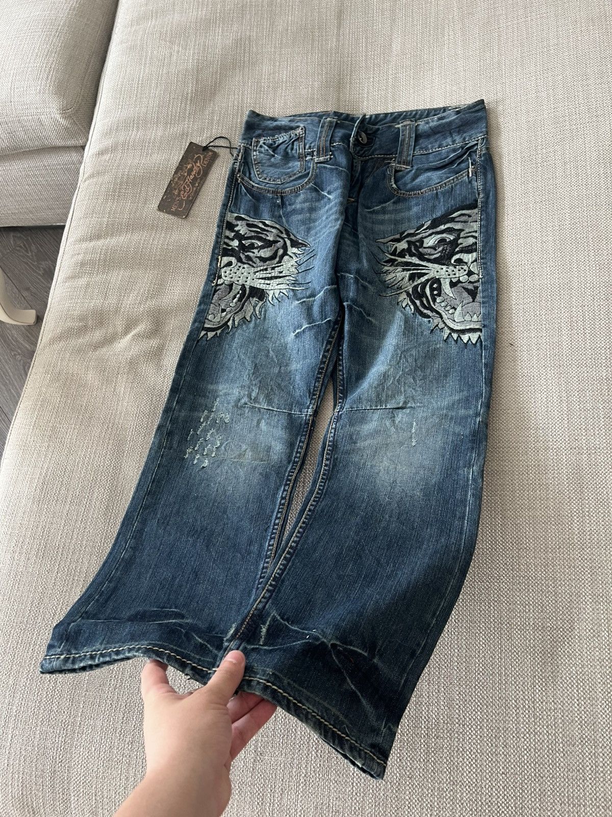 Ed Hardy Vintage Ed Hardy Tiger Denim Jeans Y2K by Christian Audigier Size US 32 / EU 48 - 6 Thumbnail