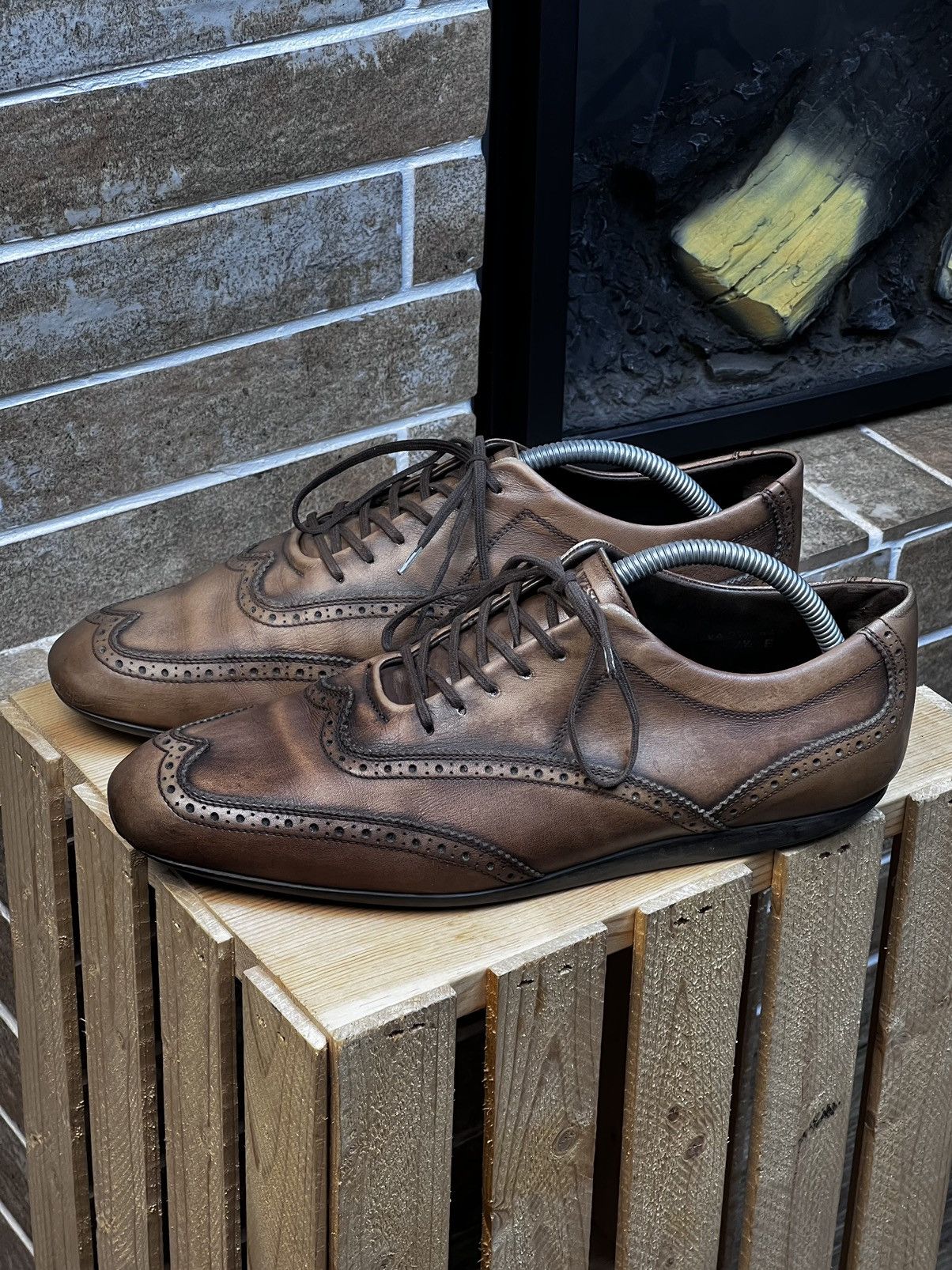 J.M. Weston J.M. Weston Modele Protege Brown Leather Trainers Shoes Size US 8.5 / EU 41-42 - 3 Thumbnail