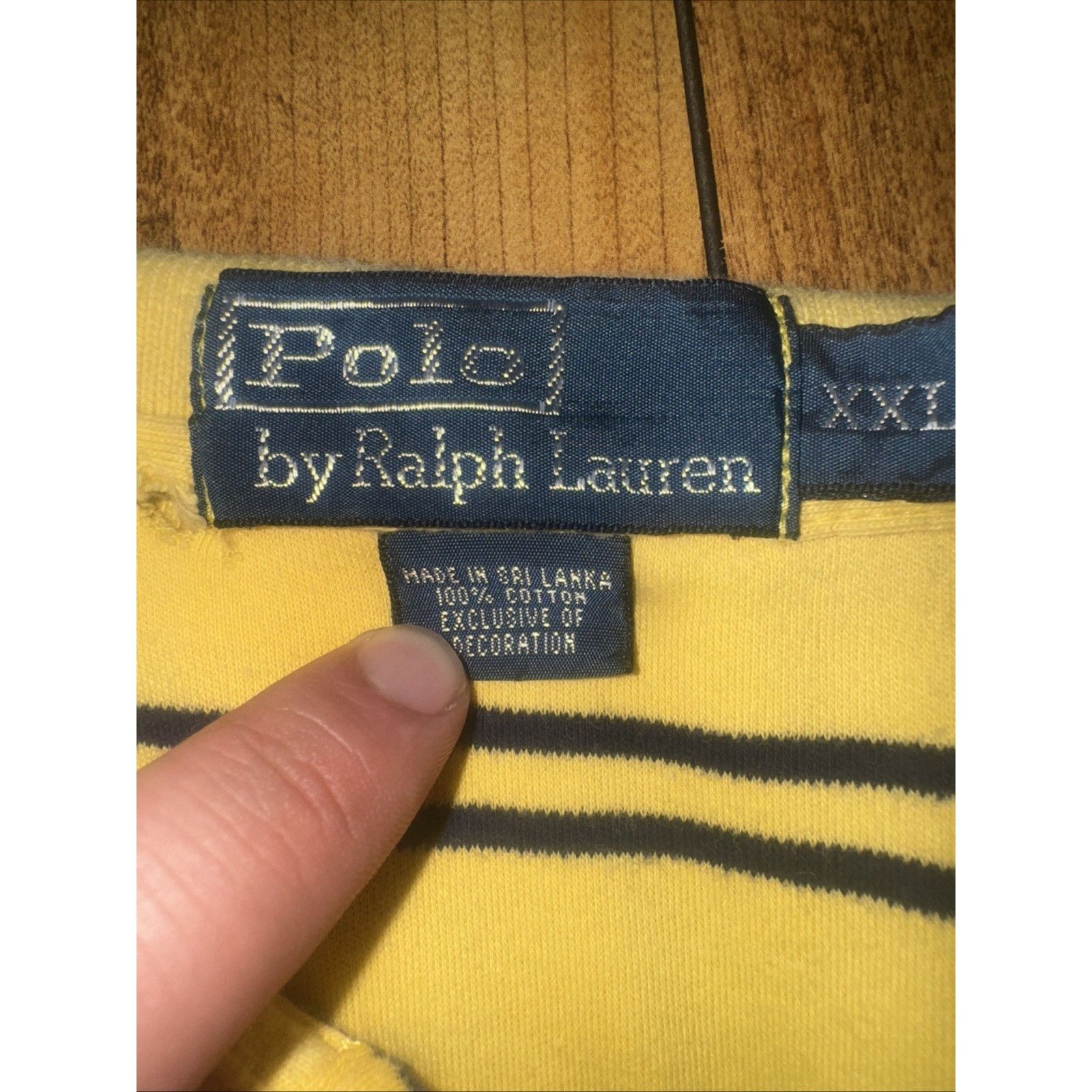 Ralph Lauren Polo Ralph Lauren Striped Polo Shirt Yellow Navy XXL 26x27 Size US XXL / EU 58 / 5 - 3 Thumbnail