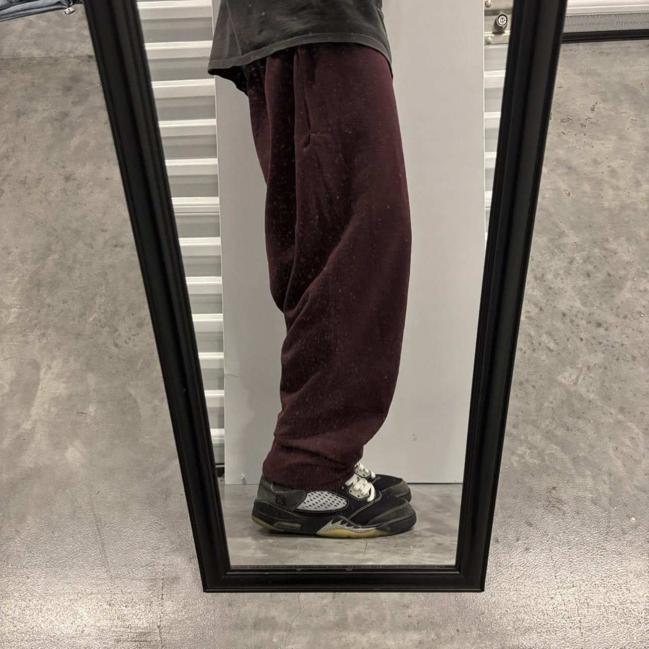 Japanese Brand × Vintage Crazy Vintage Y2K/2000s Burgundy Skater Essential Sweatpants! Size US 34 / EU 50 - 2 Thumbnail
