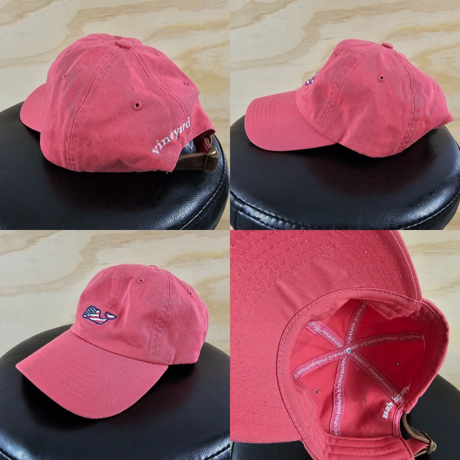 Vineyard Vines VINTAGE Vineyard Vines Hat Cap Strap Back One Size Pink USA Flag Stripes Cotton Baseball Cap Women OSFA Size ONE SIZE - 8 Thumbnail