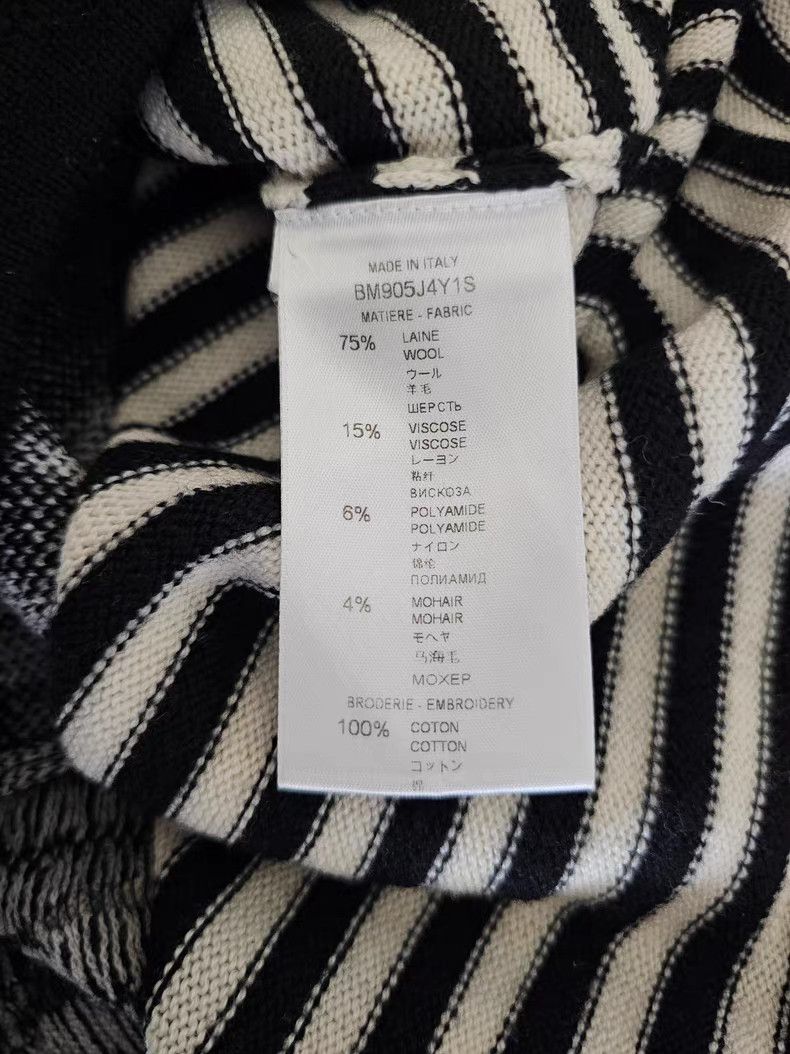 Givenchy Givenchy Black & White Striped & Leopard Print Wool Sweater Size US XS / EU 42 / 0 - 5 Thumbnail