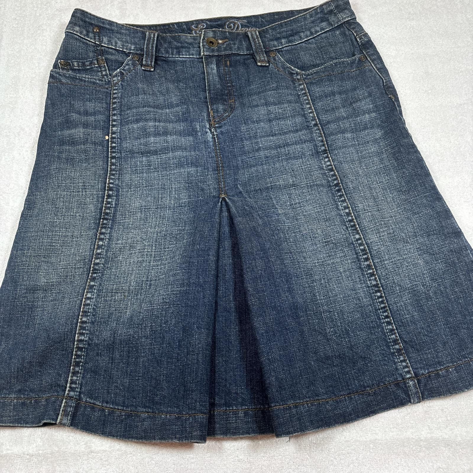 Esprit vintage denim low rise midi skirt Size 30" / US 8 / IT 44 - 2 Thumbnail