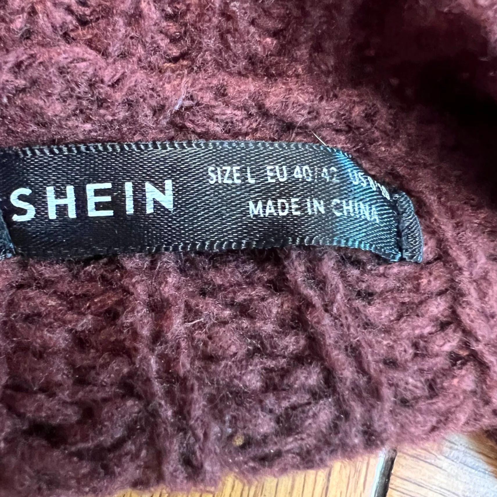Shein Chunky Knit 3/4 Sleeve Sweater Brown XL SheIn Pullover Knit Bell Sleeve Round Neck Womens Size XL / US 12-14 / IT 48-50 - 5 Thumbnail
