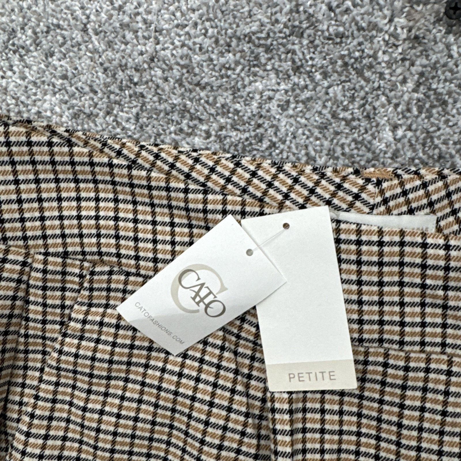 Other Cato Trousers Womens 14P Petite Plaid Dark Academia Pleated Size 36" / US 14 / IT 50 - 3 Thumbnail