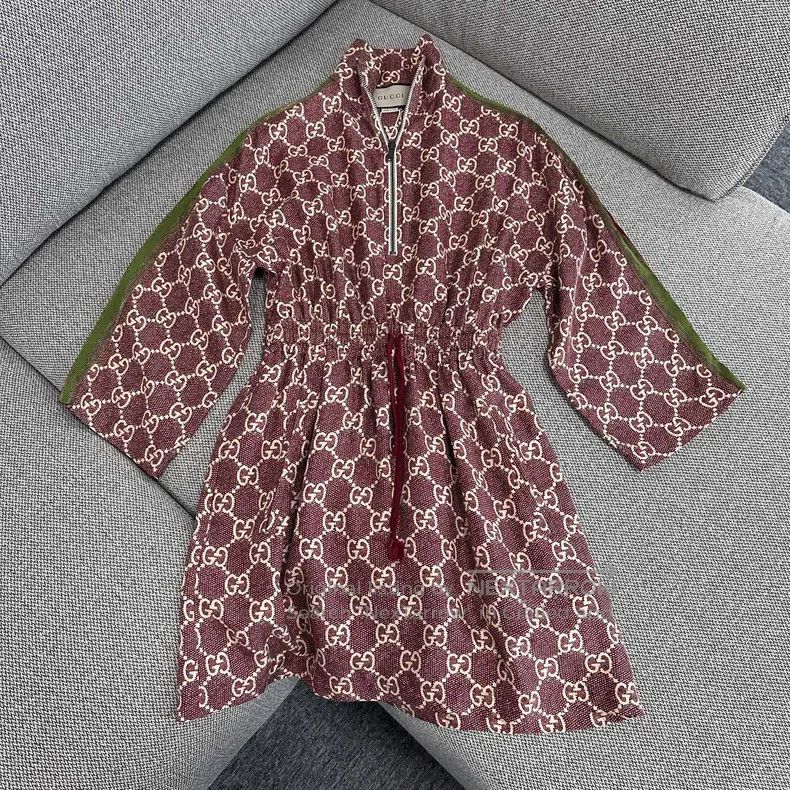 Gucci Gucci Full logo printed silk dress Size XXS / US 00 / IT 34 - 1 Thumbnail