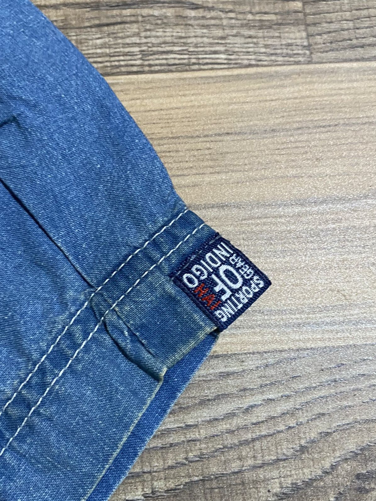 Hai Sporting Gear × Issey Miyake × Japanese Brand VINTAGE HAI SPORTING GEAR ISSEY MIYAKE INDIGO DENIM SHIRT Size US M / EU 48-50 / 2 - 3 Thumbnail