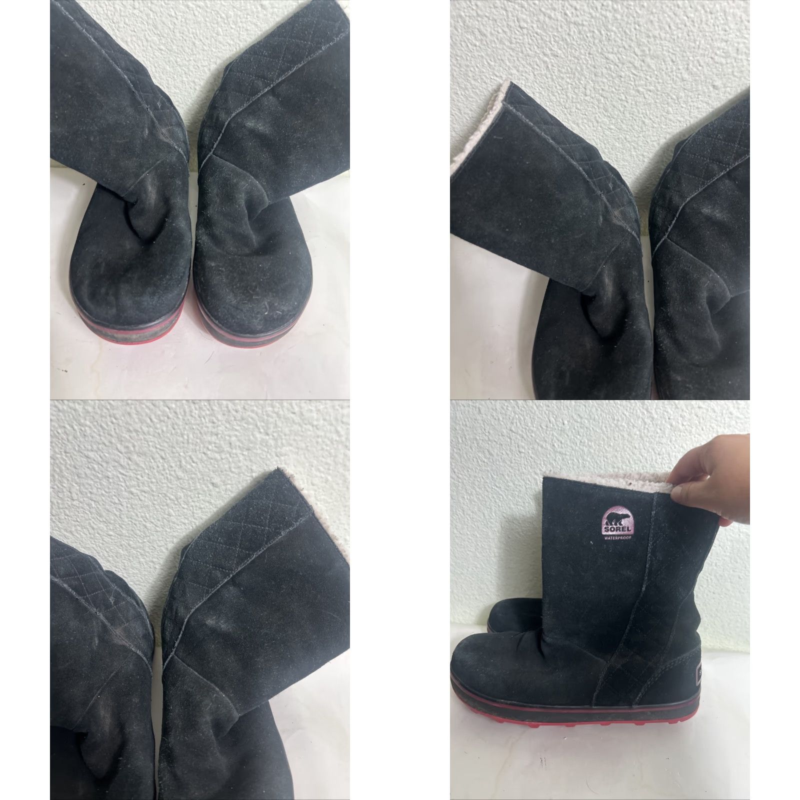SOREL Sorel NL1975-010 Boots Women's Black Suede Waterproof Sherpa Lined Winter 8 Adult Womens Winter Boots Black Suede Snow Boot Size US 8 / IT 38 - 8 Thumbnail