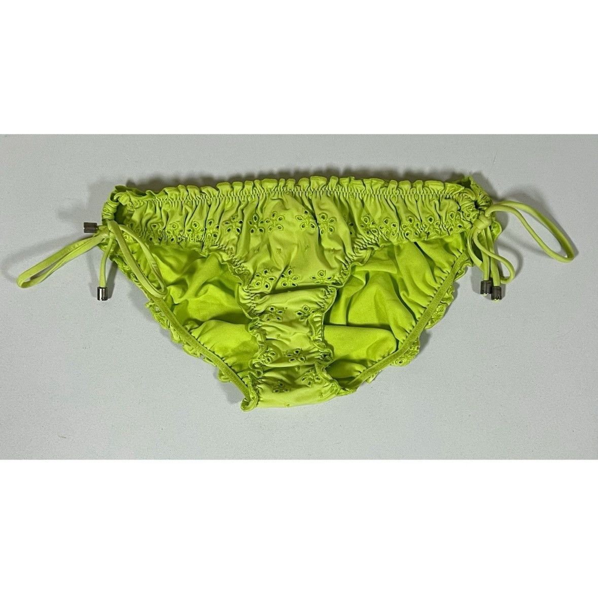 Abercrombie & Fitch × Vintage Green Ruched Bikini Bottoms Swimwear Bathing Suit Size S 💚✨ Size ONE SIZE - 2 Thumbnail