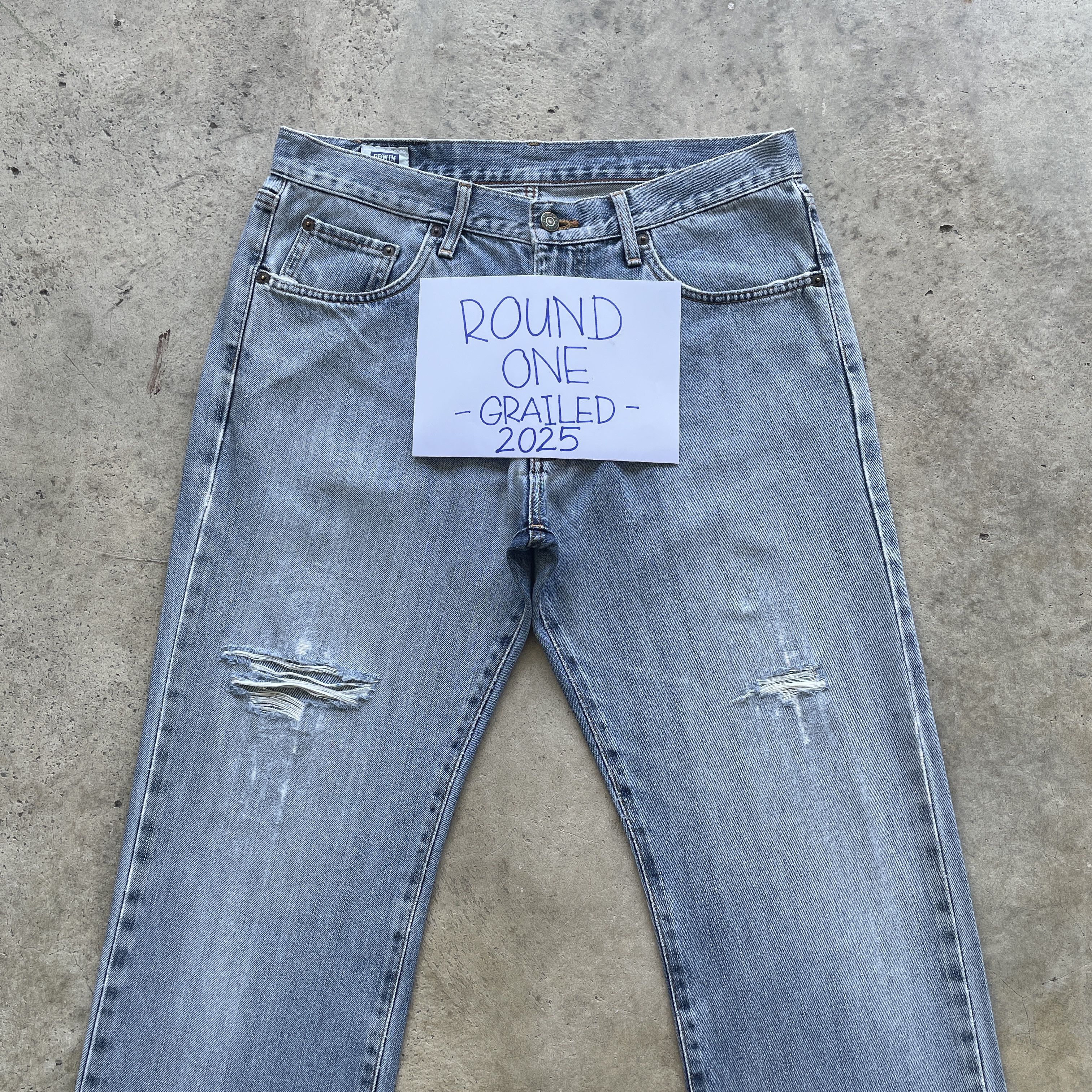 Edwin × Japanese Brand × Vintage W33 VINTAGE EDWIN 403 JEANS DISTRESSED DENIM FADED PANTS Size US 33 - 3 Thumbnail