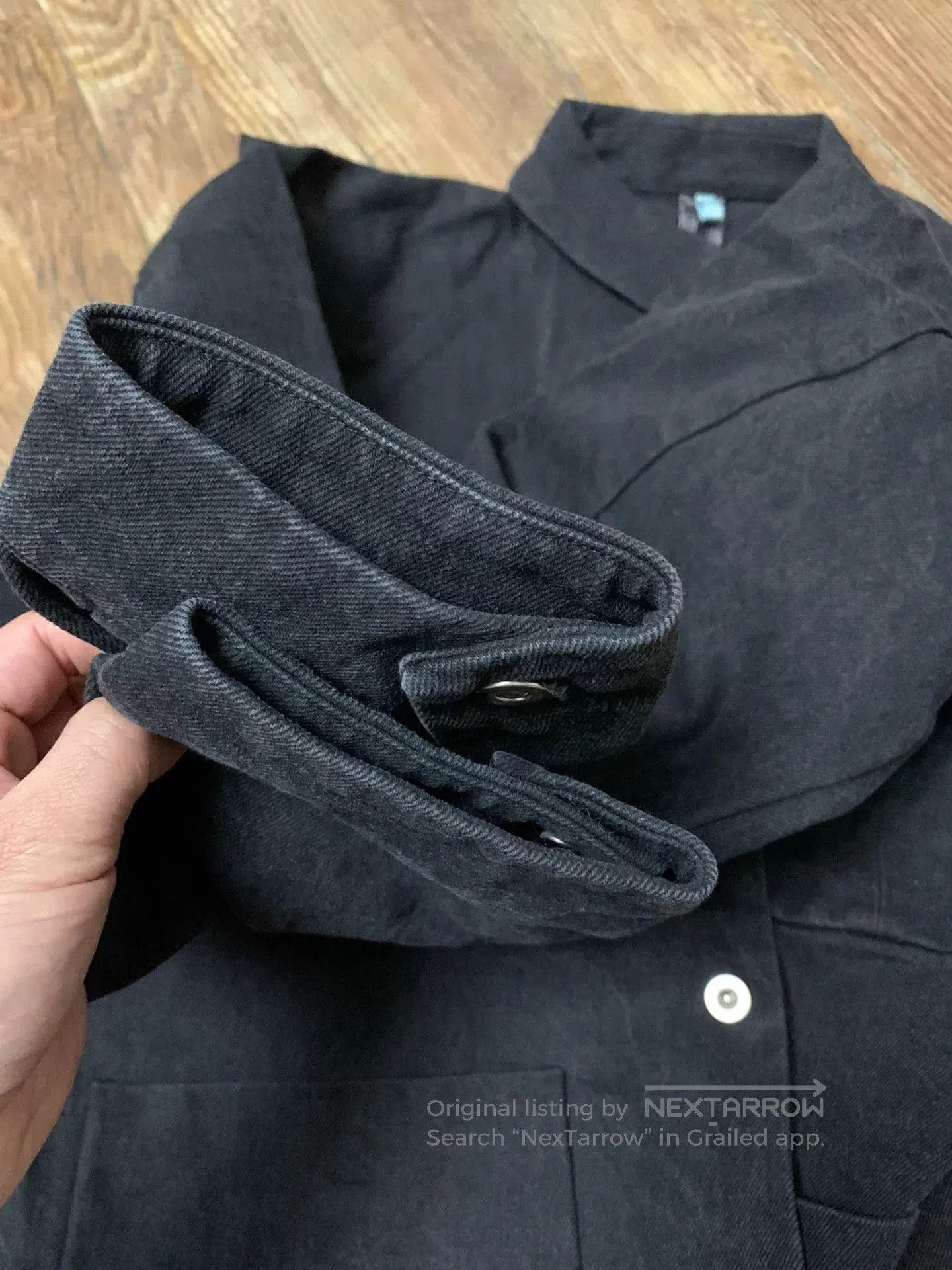 Japanese Brand FAW Japanese Black Denim Lapel Jacket. Size US M / EU 48-50 / 2 - 8 Thumbnail