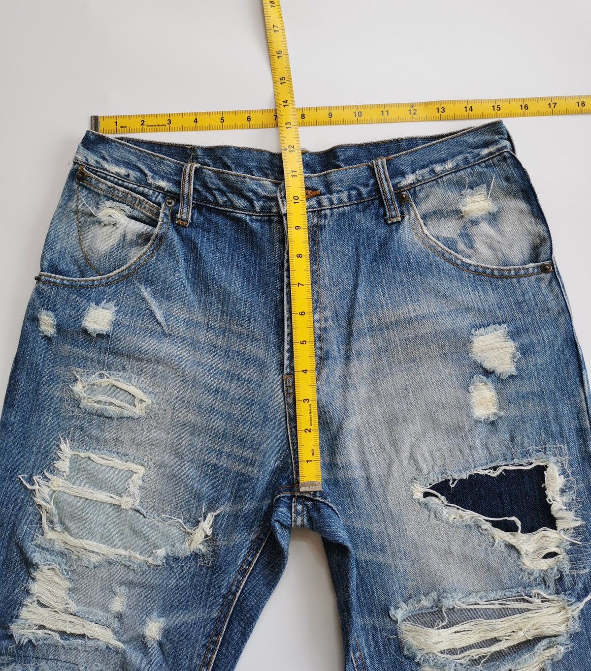 Kapital Edge G-Land Boro Patchwork Destroyed Denim Jeans Size US 30 / EU 46 - 10 Thumbnail
