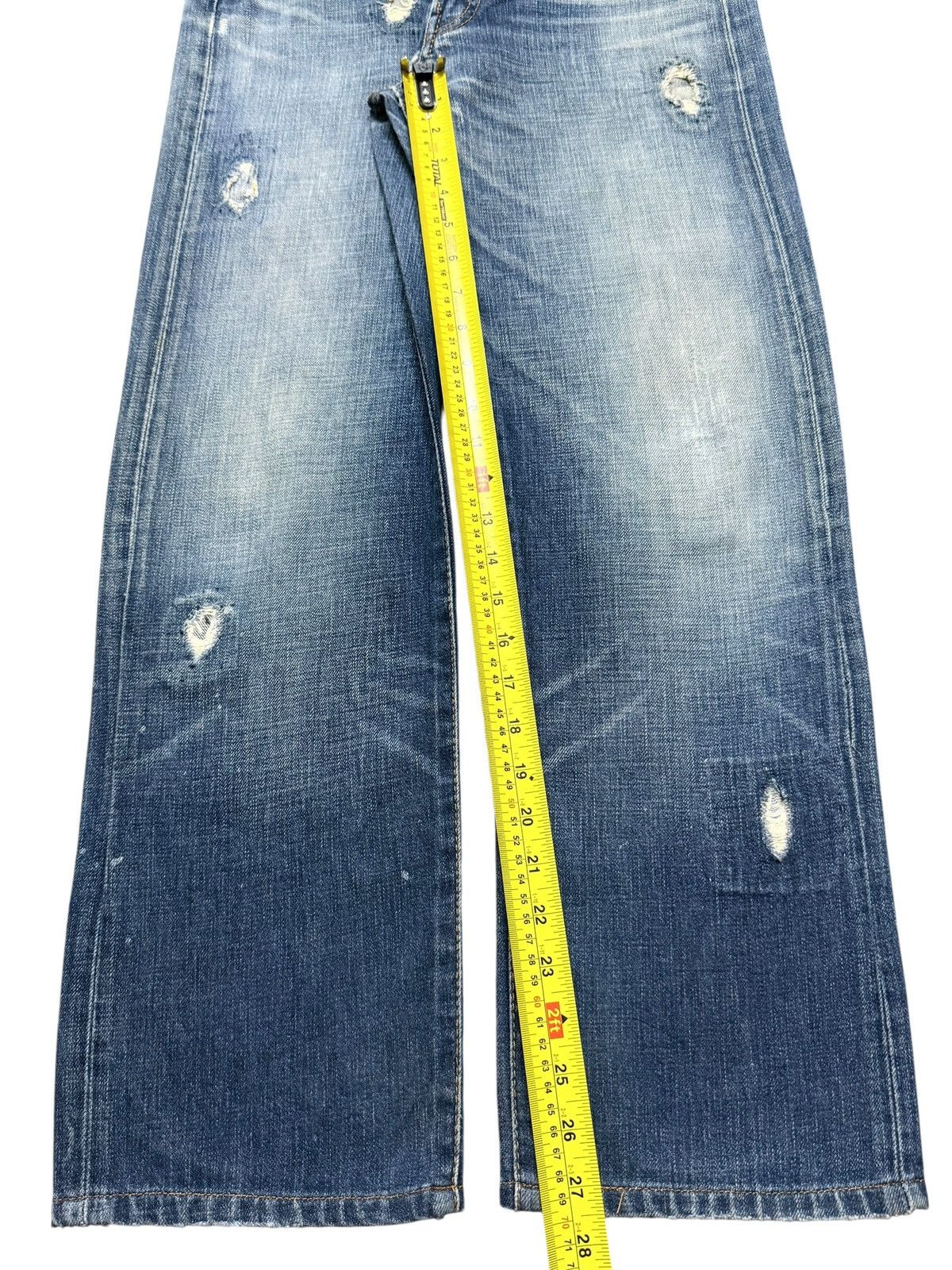 Sugar Cane Vintage Japanese Brand Faded Wash Clawmark Distress Loose Size US 29 - 13 Thumbnail