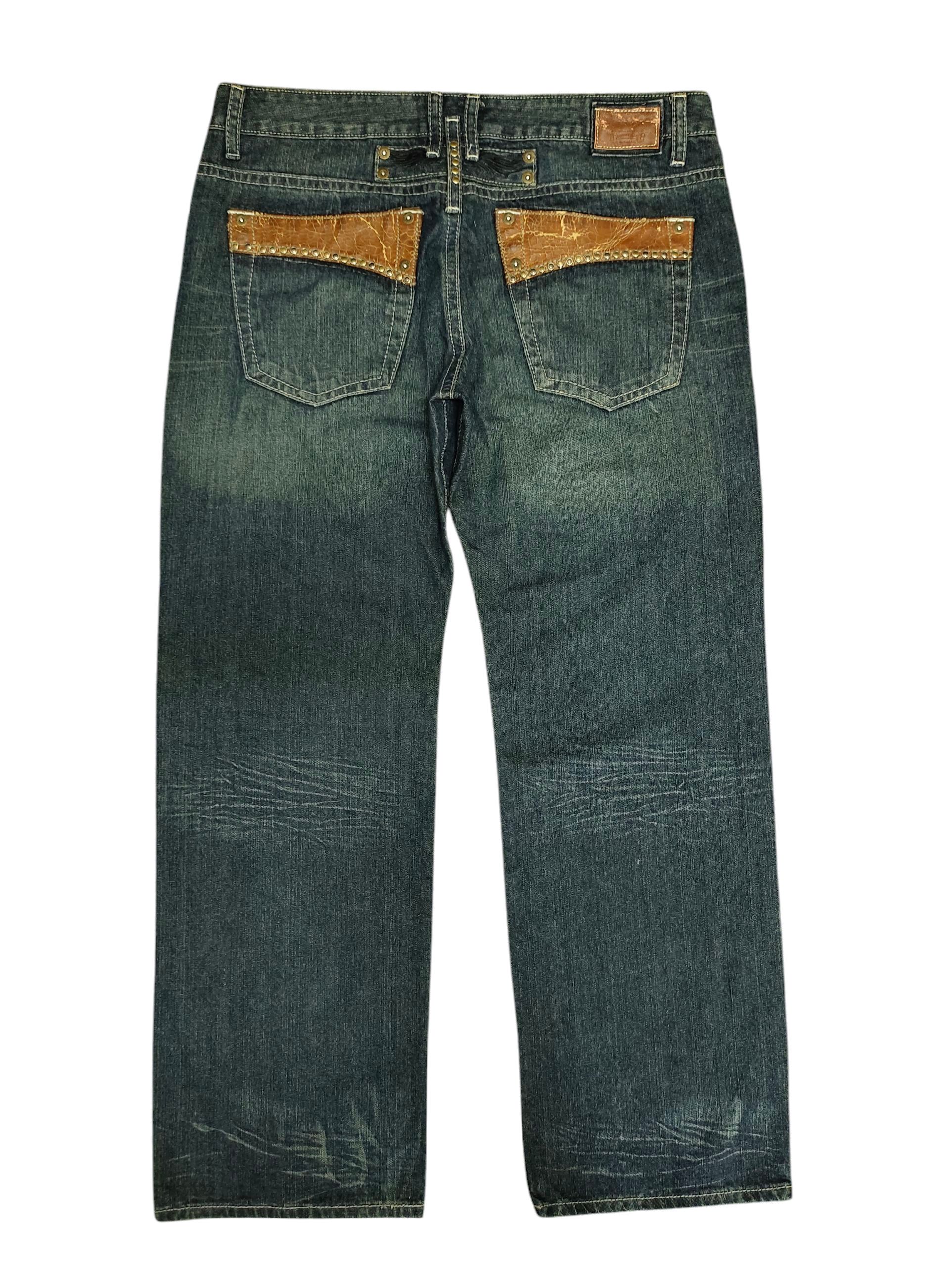 Robins Jeans Robins Jeans Studded Leather Trim Denim Jeans Size US 38 / EU 54 - 1 Thumbnail
