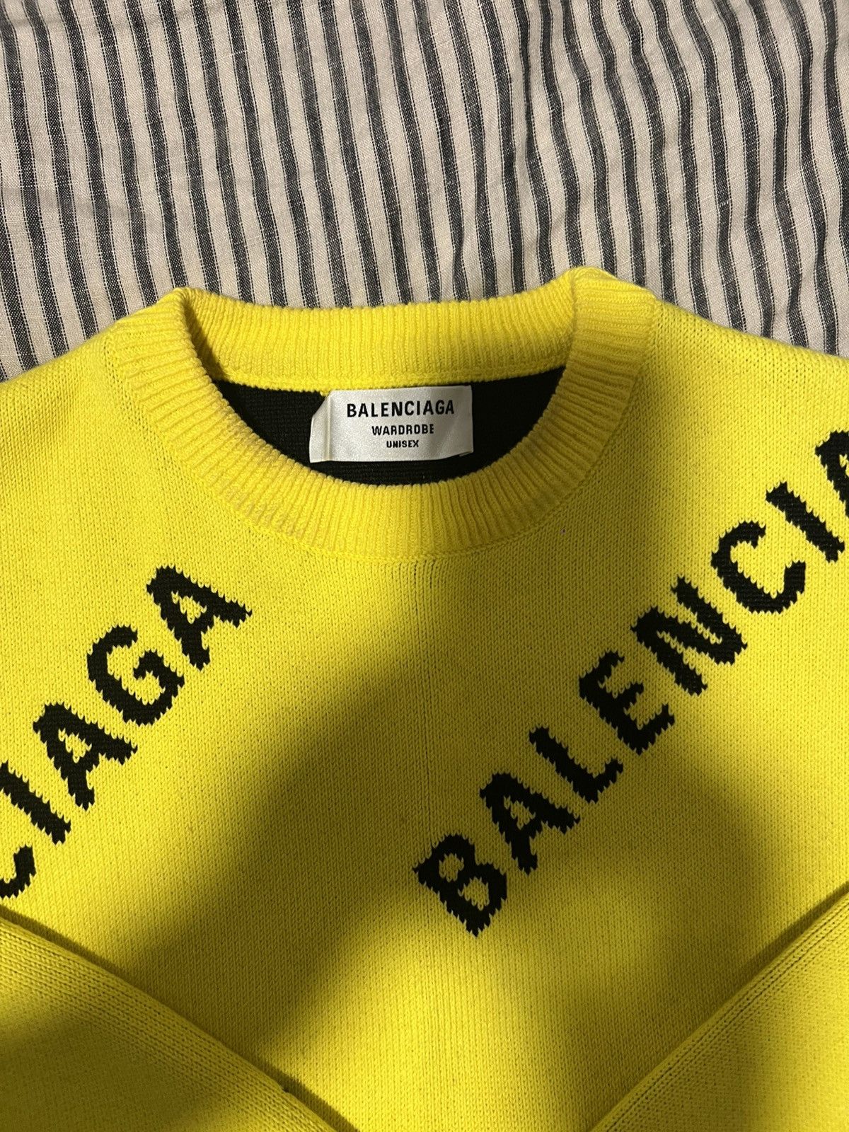 Balenciaga Balenciage Logo Intarsia Oversize Crewneck sweater Size M / US 6-8 / IT 42-44 - 2 Thumbnail
