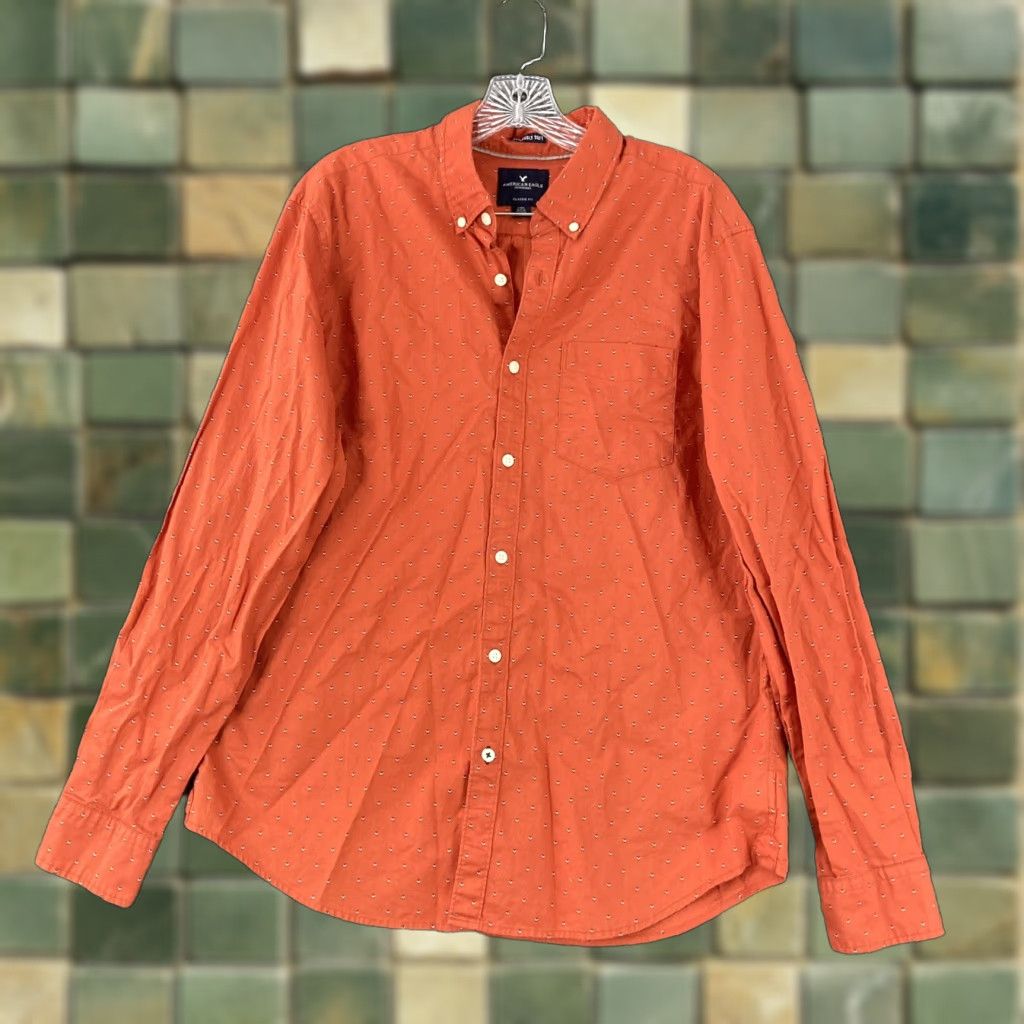 American Eagle Outfitters AMERICAN EAGLE OUTFITTERS Seriously Soft Button-Up Shirt L Multicolor Long Sleeve Mens Size US L / EU 52-54 / 3 - 1 Thumbnail