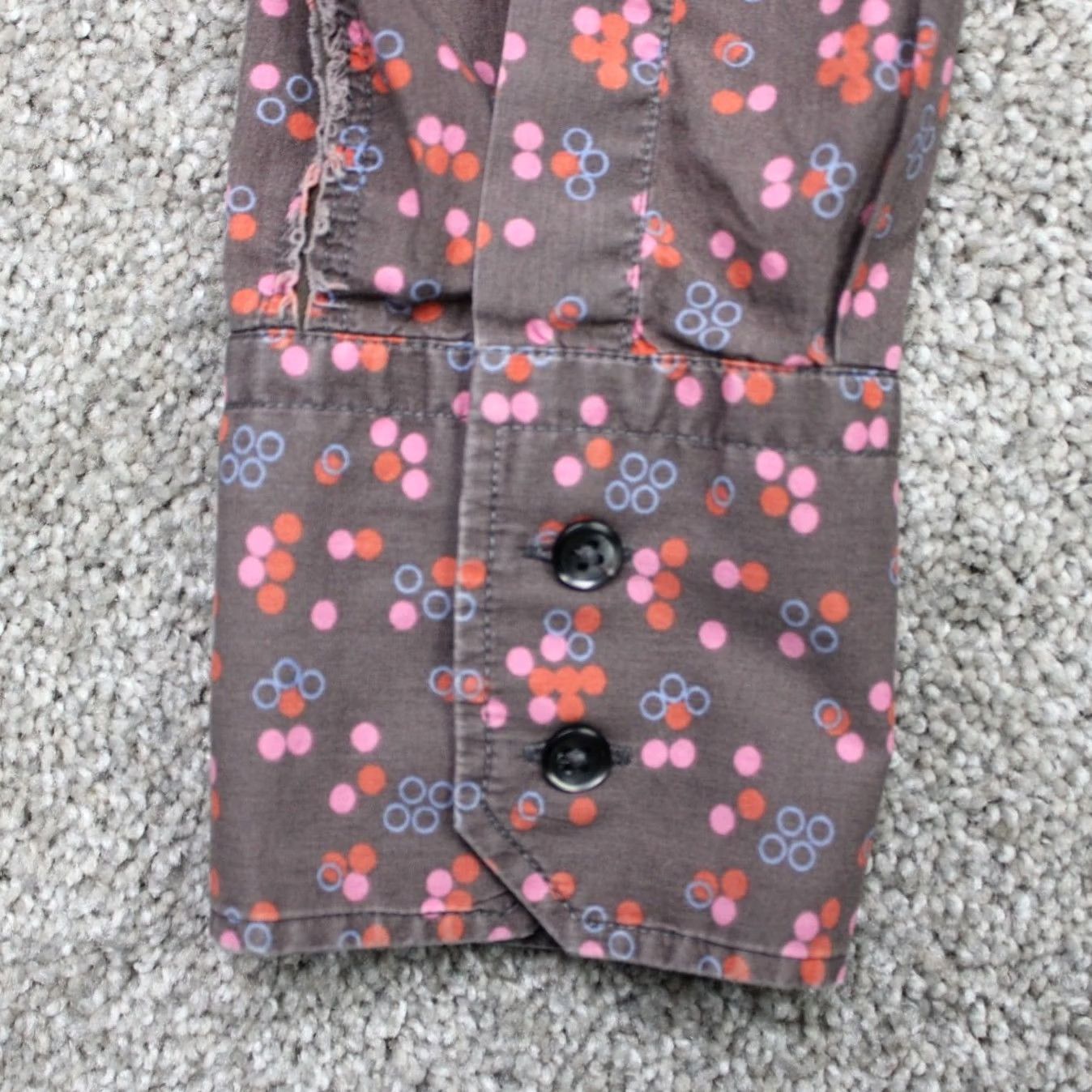 Hugo Boss HUGO BOSS Shirt Mens L Brown Pink Geometric Cotton Long Sleeve Size US L / EU 52-54 / 3 - 5 Thumbnail