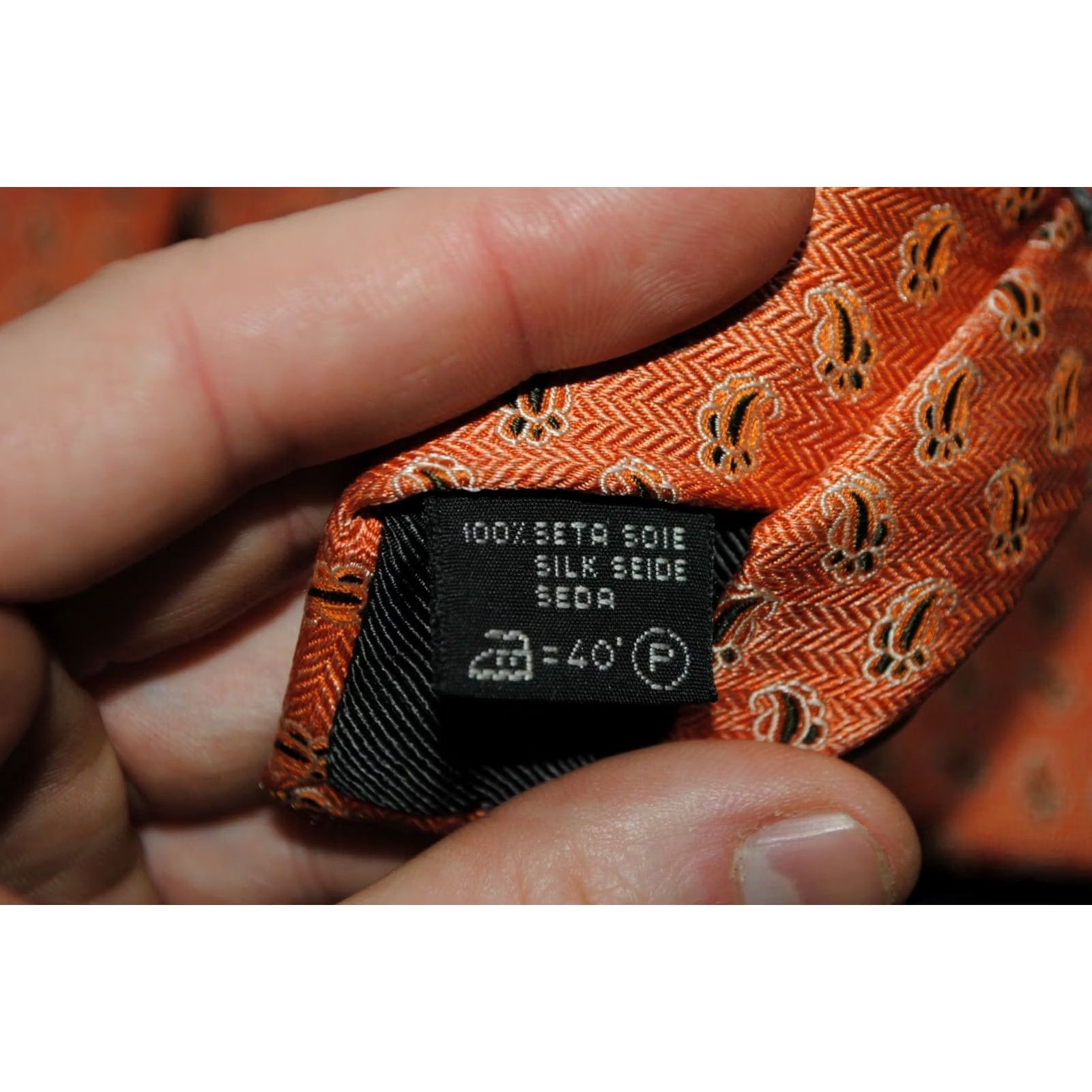 Ermenegildo Zegna ERMENEGILDO ZEGNA MEN'S NECKTIE ITALY LUXURY ORANGE COLOR FLORAL 100% SILK Size ONE SIZE - 4 Thumbnail