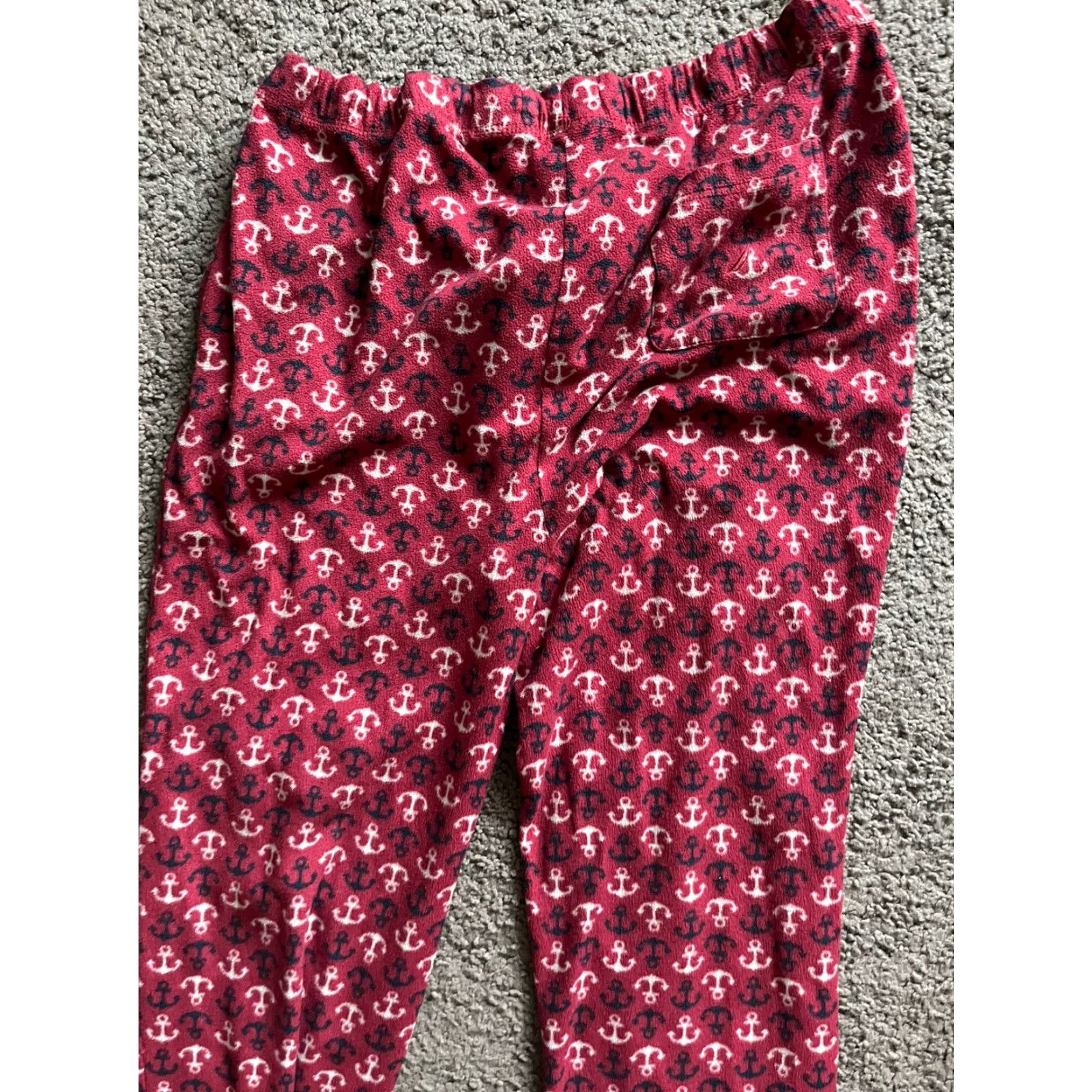 Nautica Nautica Pajama Pants Large Adult Maroon Sleepwear Pockets All Over Print Anchors Navy Blue Logo Brand Nautica Pant Pajama Color Maroon Size US 33 - 4 Thumbnail