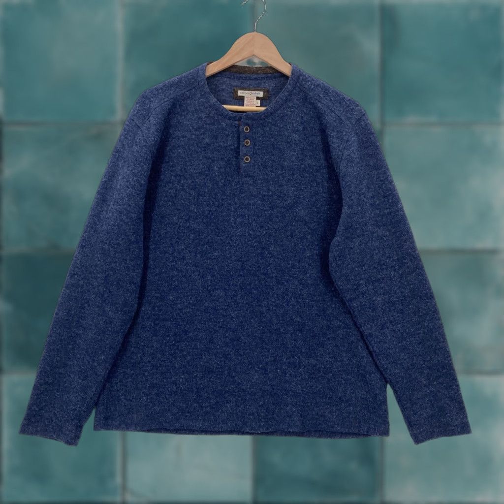 Carbon2Cobalt carbon2cobalt Blue Men's Henley Pullover Large Soft Knit Outdoors User: carbon2cobalt Blue Men's Large Henley Pullover Soft Knit Outdoors Size US L / EU 52-54 / 3 - 1 Thumbnail