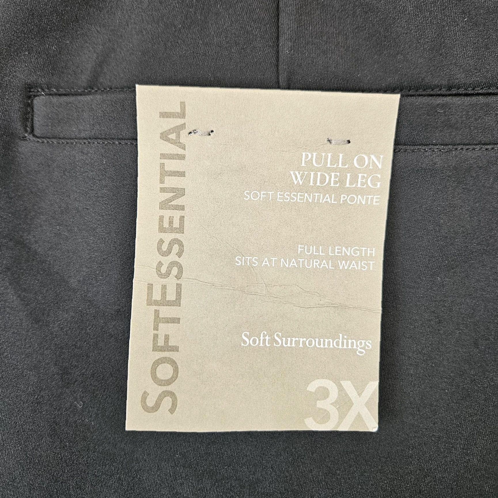 Soft Surroundings VINTAGE? No — Soft Surroundings Womens Pull On Ponte Pants Black 3X Wide-Leg High Rise Dress Pants Size 40" / US 18 - 7 Thumbnail