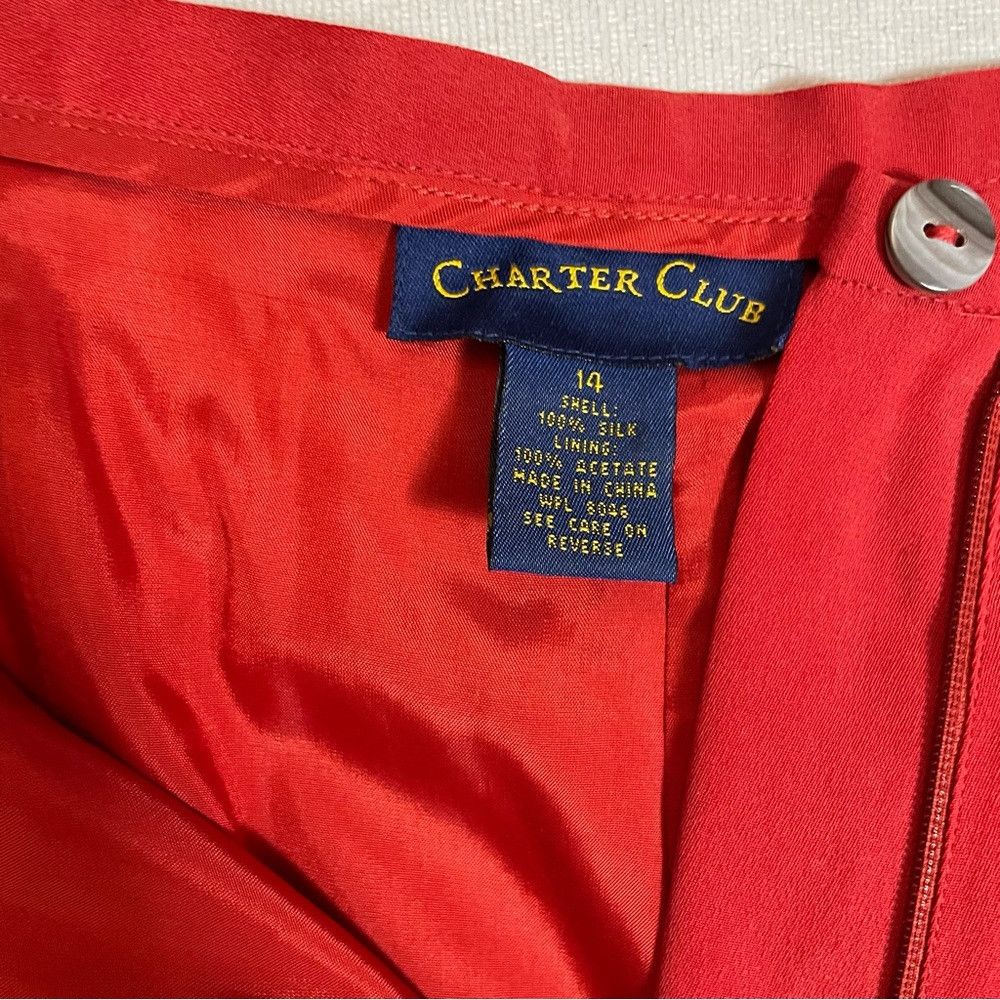 Other Charter Club 100% Silk Red Pants Size 14 Size 36" / US 14 / IT 50 - 6 Thumbnail