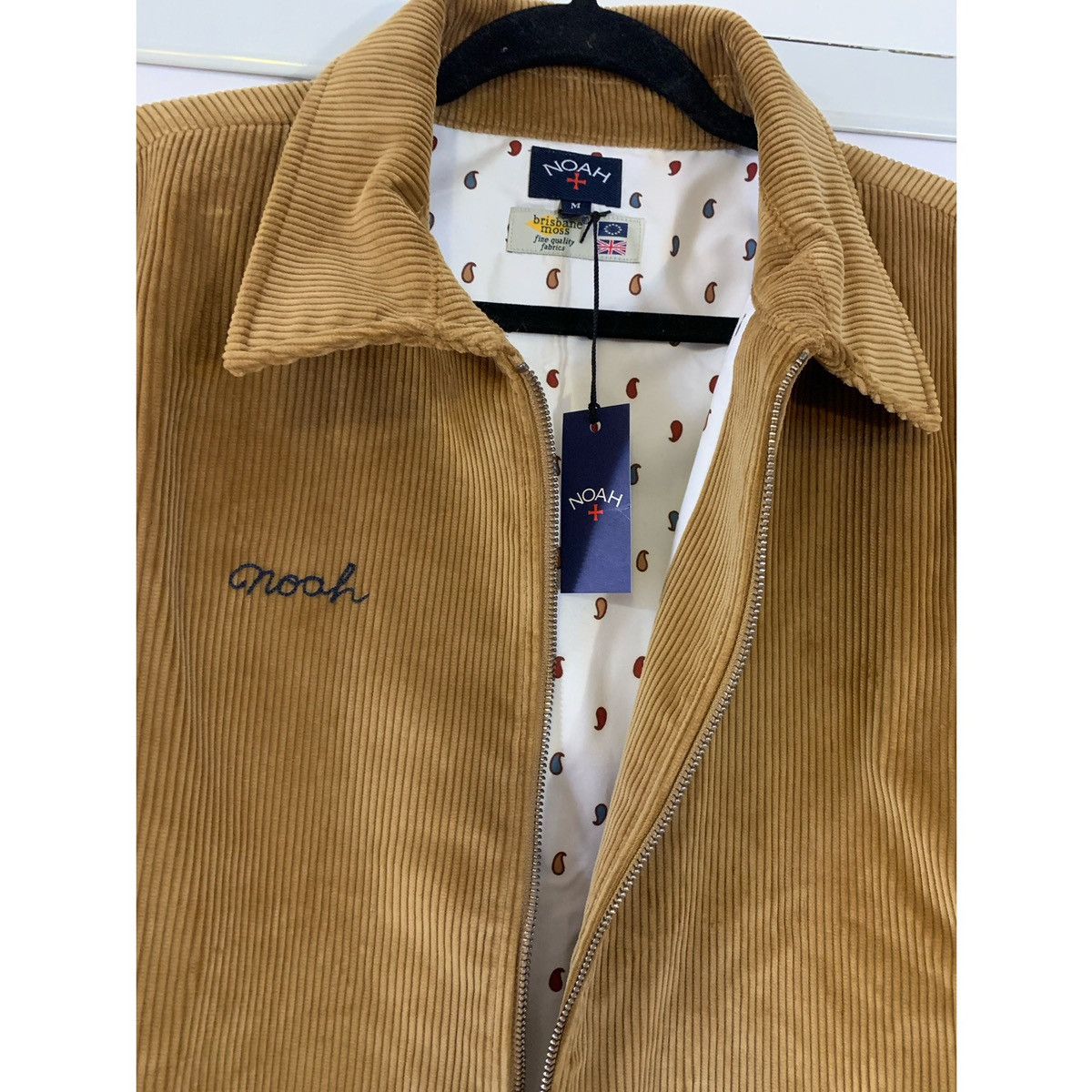 image of Noah Chainstitch Logo Corduroy Jacket in Mustard, Men's (Size Medium)