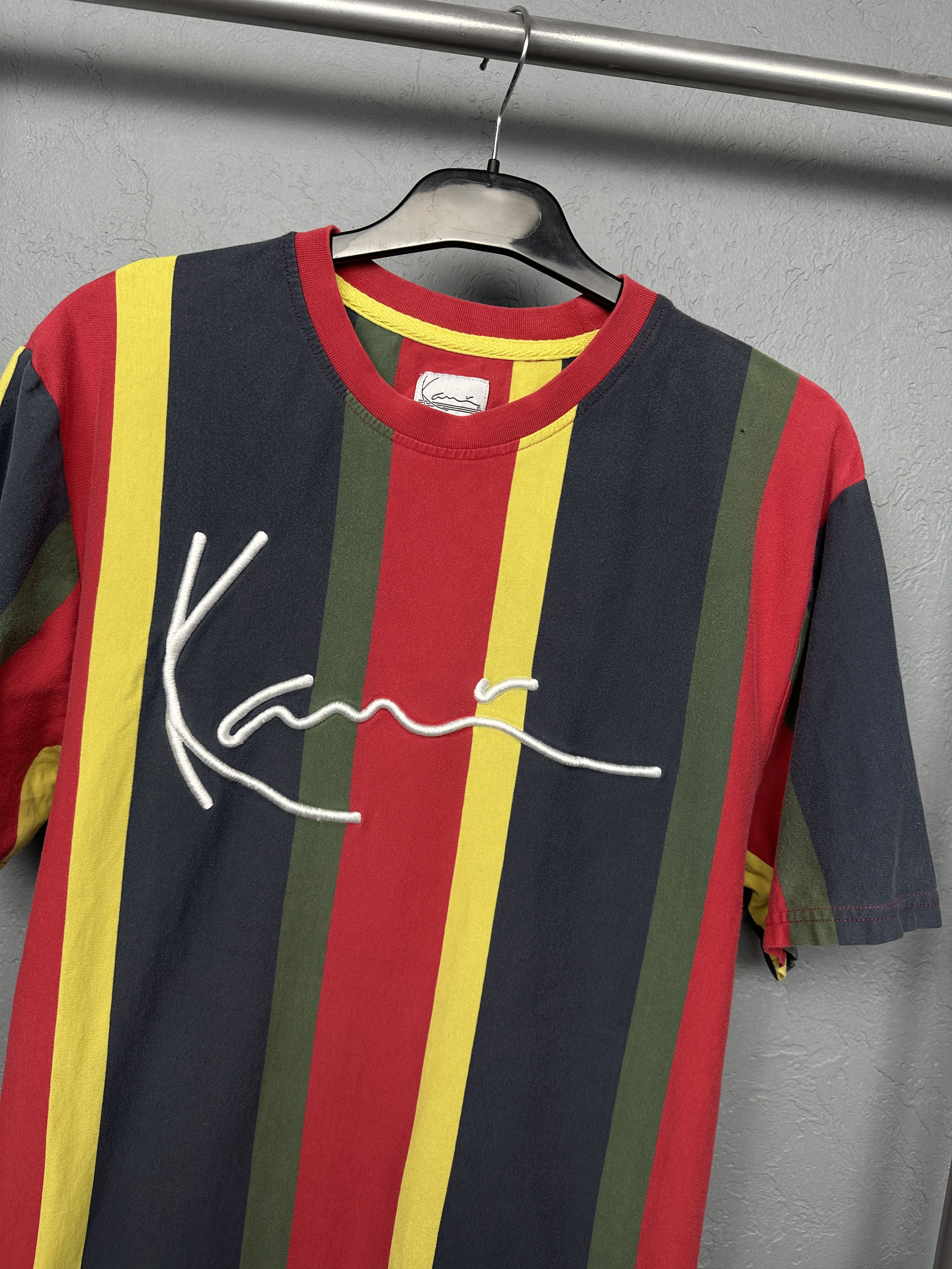 Karl Kani Karl Kani Mens Big Logo Striped T-Shirt Tee Size US M / EU 48-50 / 2 - 2 Thumbnail