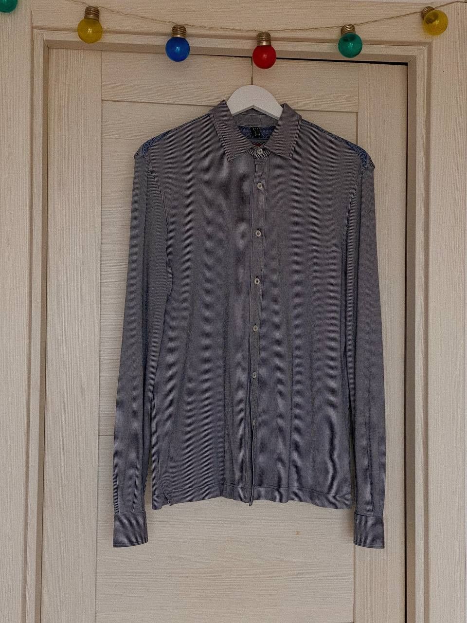 Missoni Missoni Shirt Blue White Stripe Optical Pattern Size US S / EU 44-46 / 1 - 5 Thumbnail