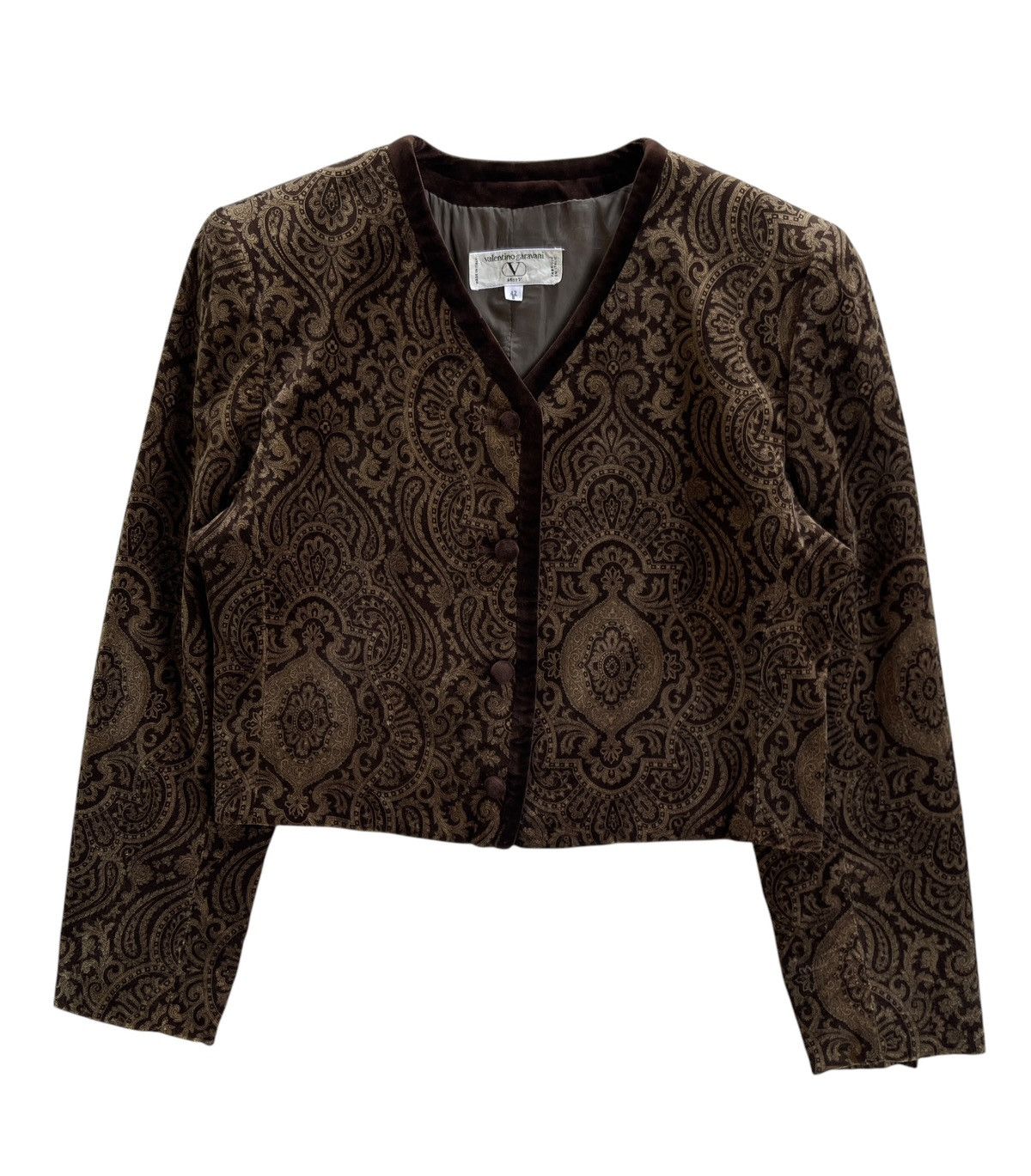 Valentino Valentino Garavani Paisley Cropped Velvet Jacket Size M / US 6-8 / IT 42-44 - 3 Thumbnail