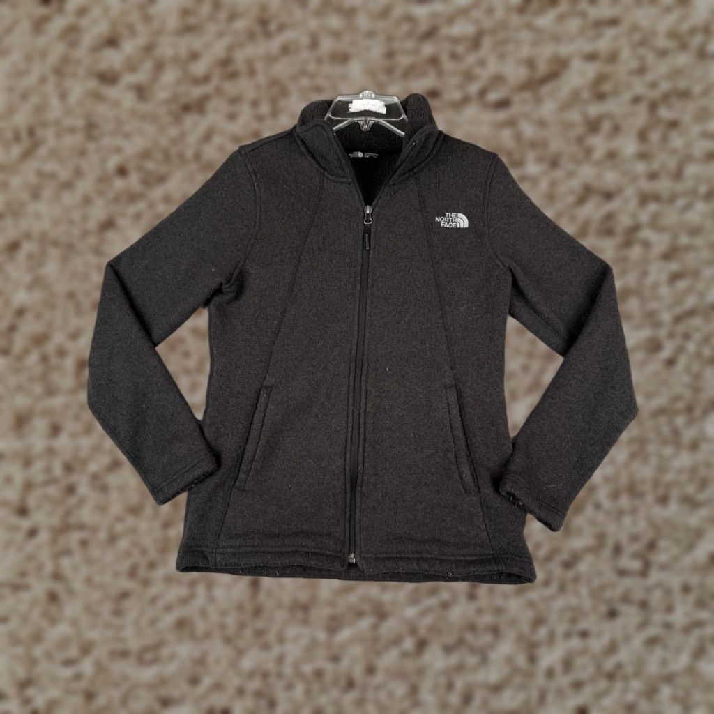 The North Face The North Face Jacket Women Medium Gray Knit Shell Sherpa Lined Polyester Mock Size M / US 6-8 / IT 42-44 - 1 Thumbnail
